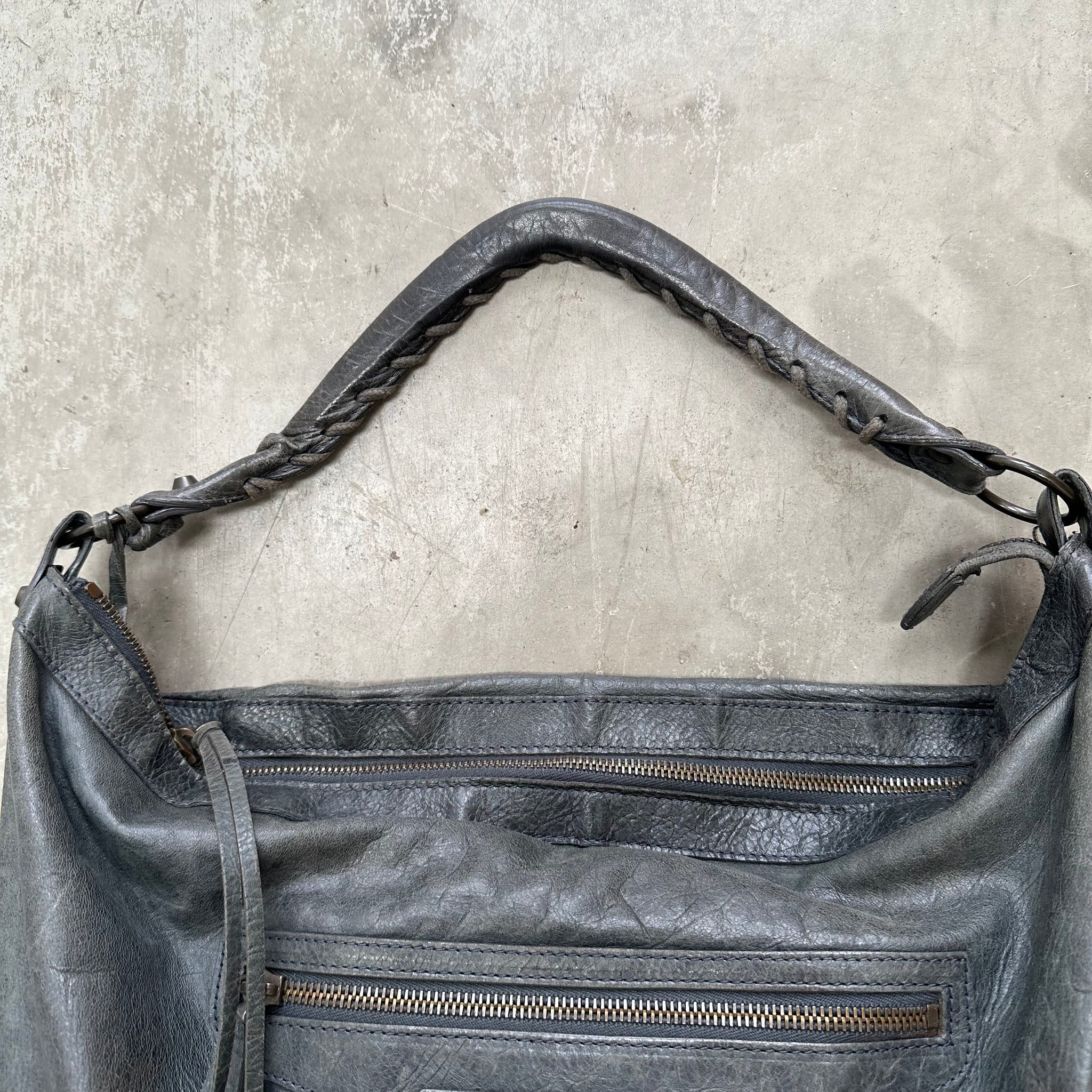 Balenciaga The Day Editors Shoulder Bag Grey