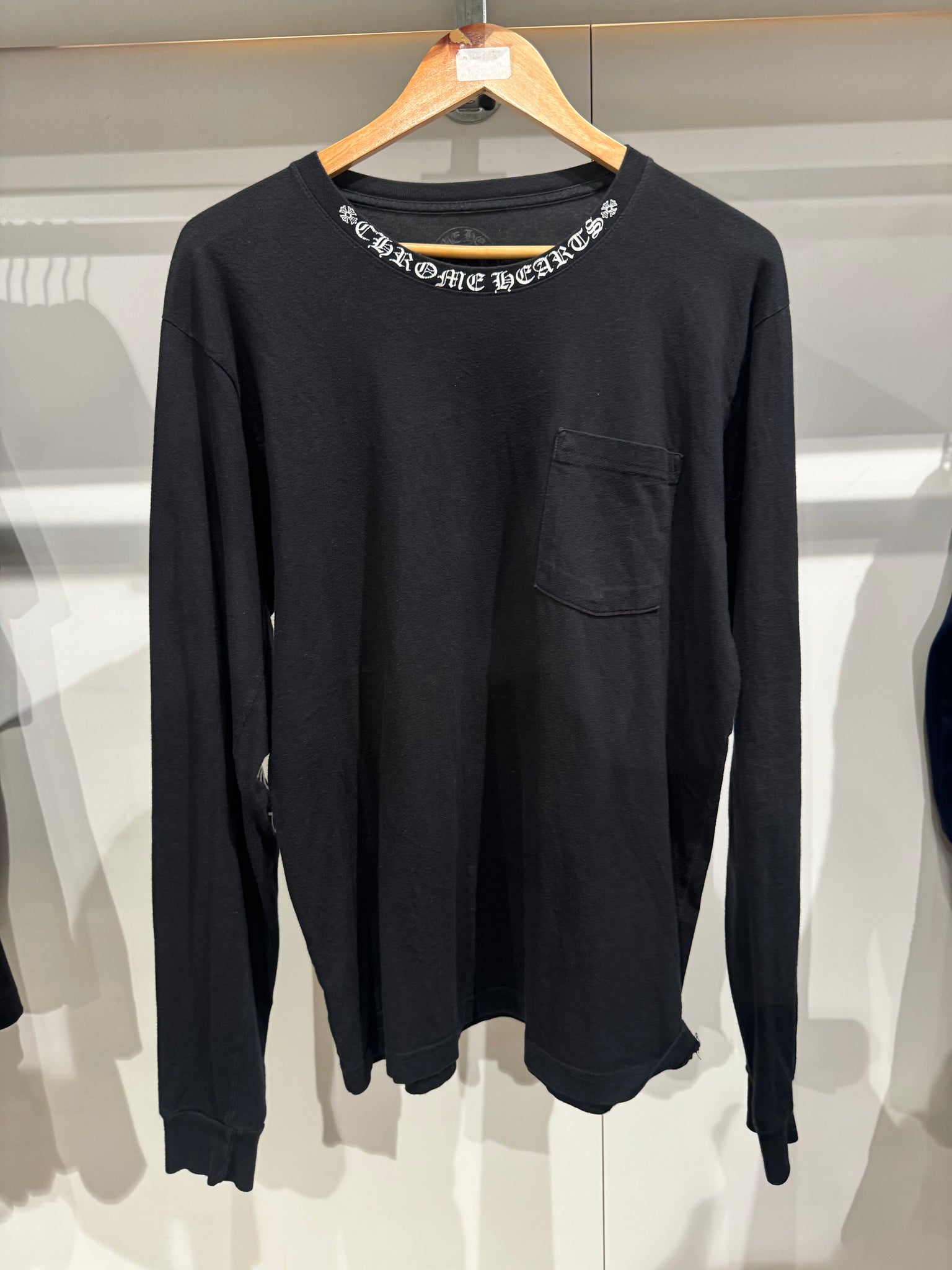Chrome Hearts Floral Neck Logo Long Sleeve T Shirt Black (Size L)