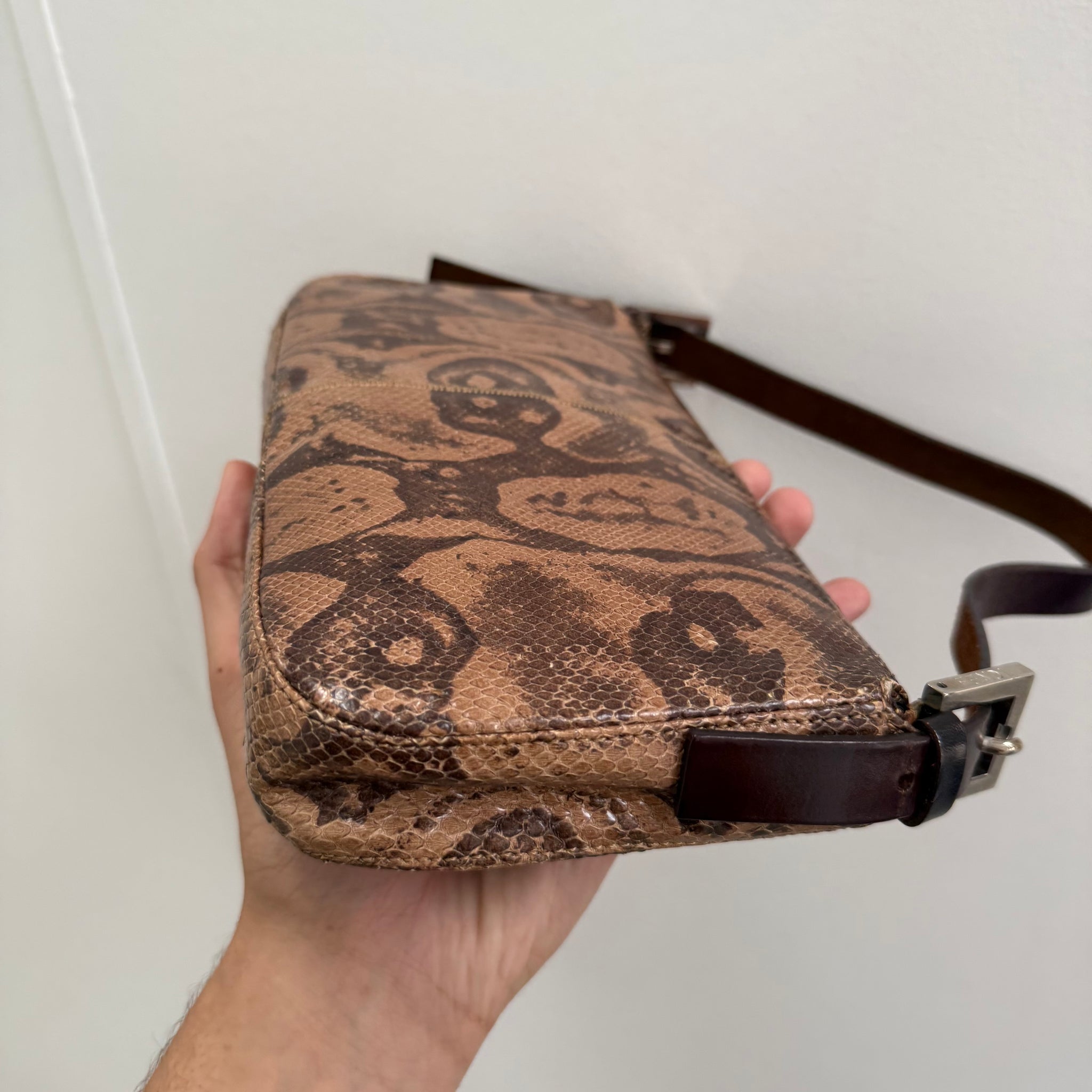 Fendi Python Brown Baguette Bag