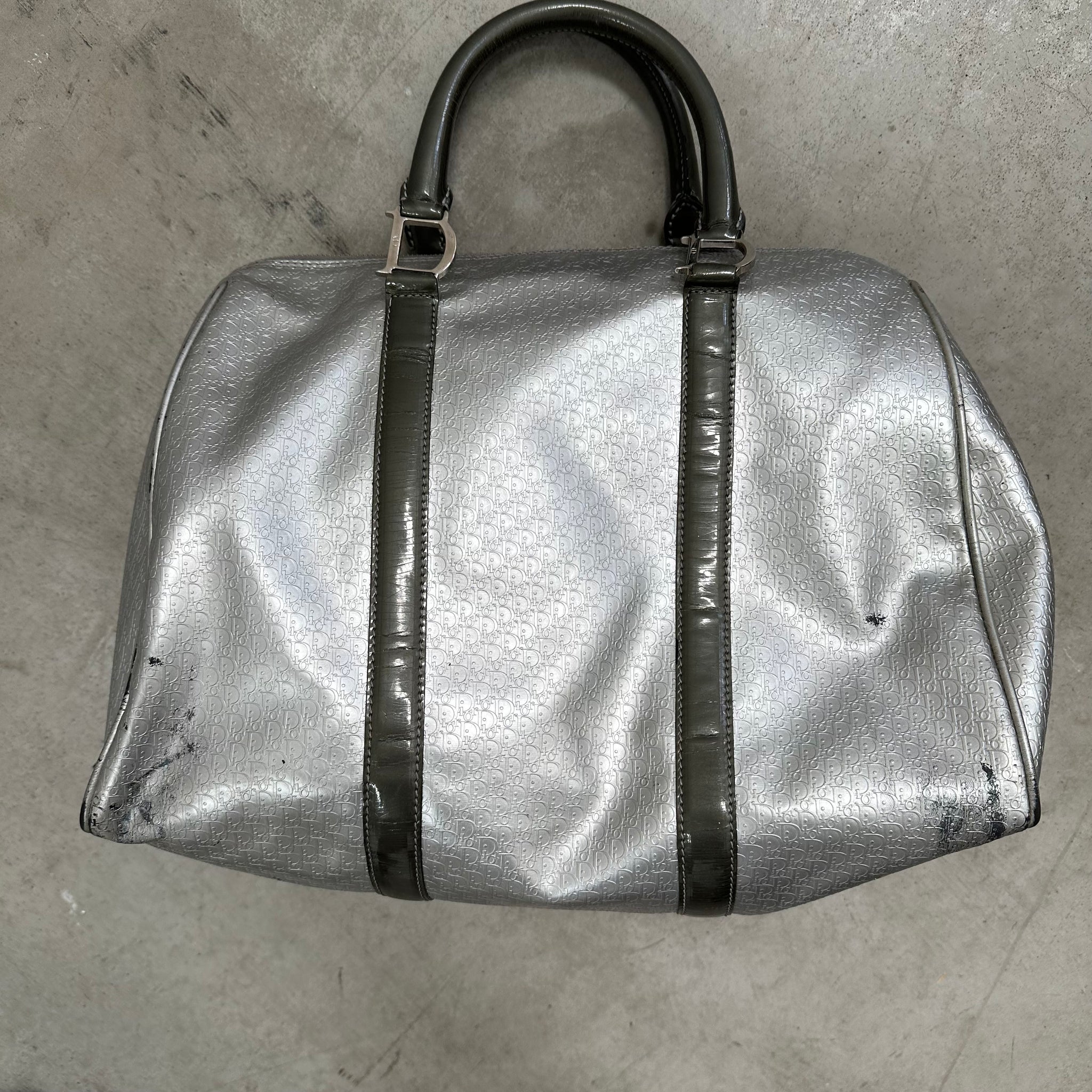 Christian Dior Silver Top Handle Bowler Bag (2002)