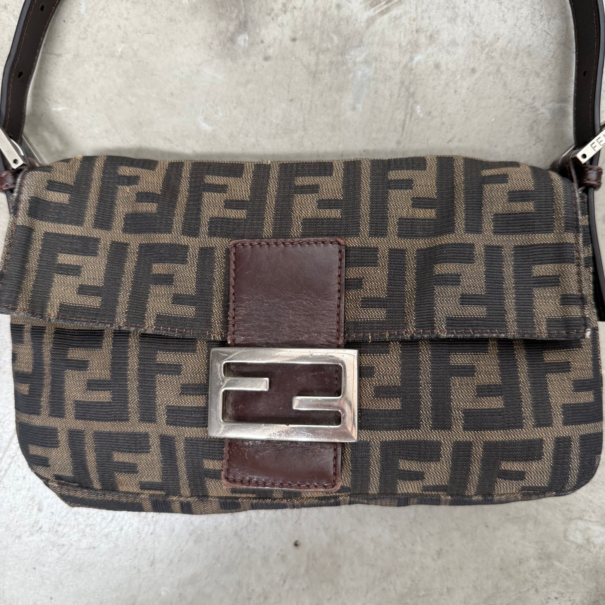Fendi Zucca Print Baguette Bag