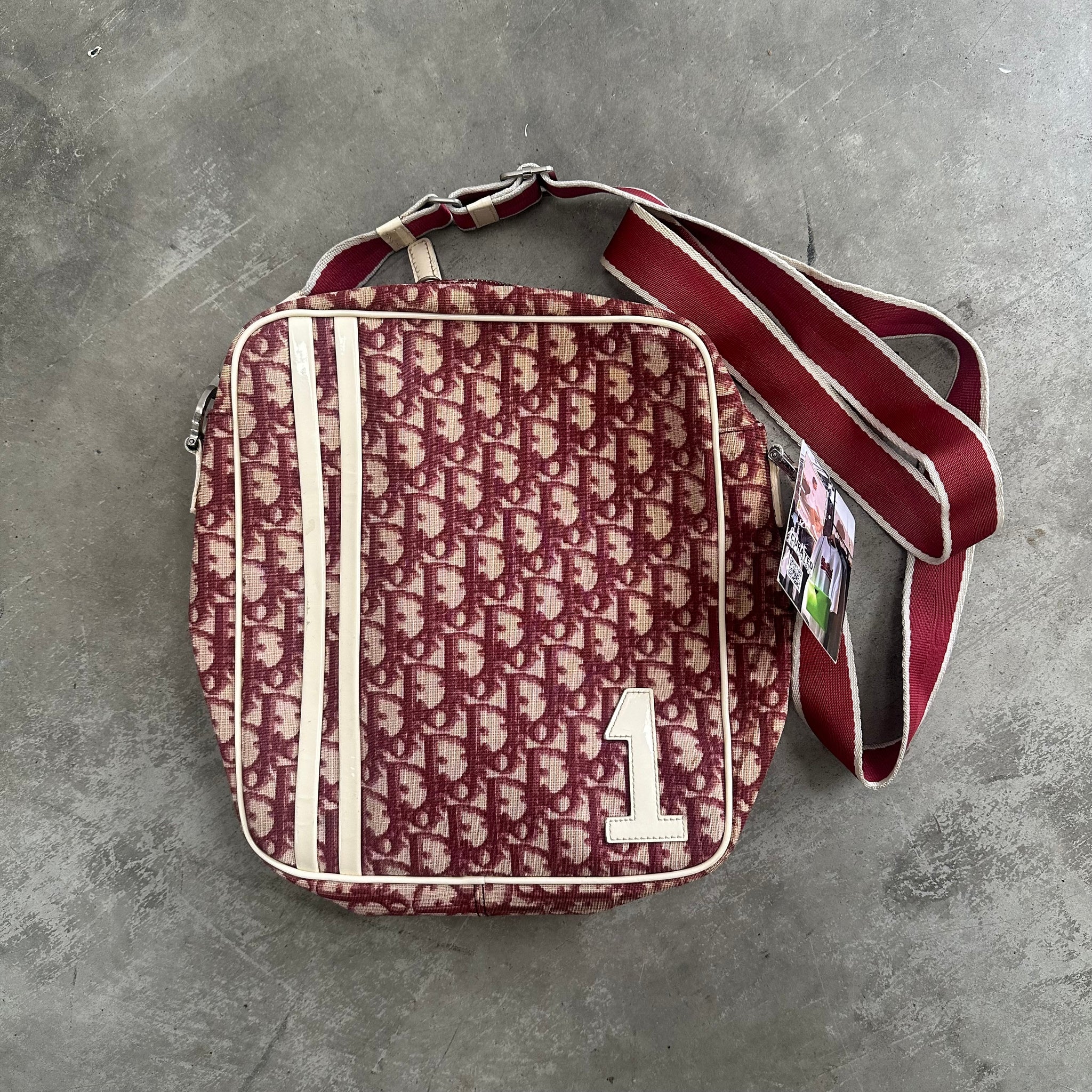 Dior Trotter Monogram Messenger/Crossbody Bag Red