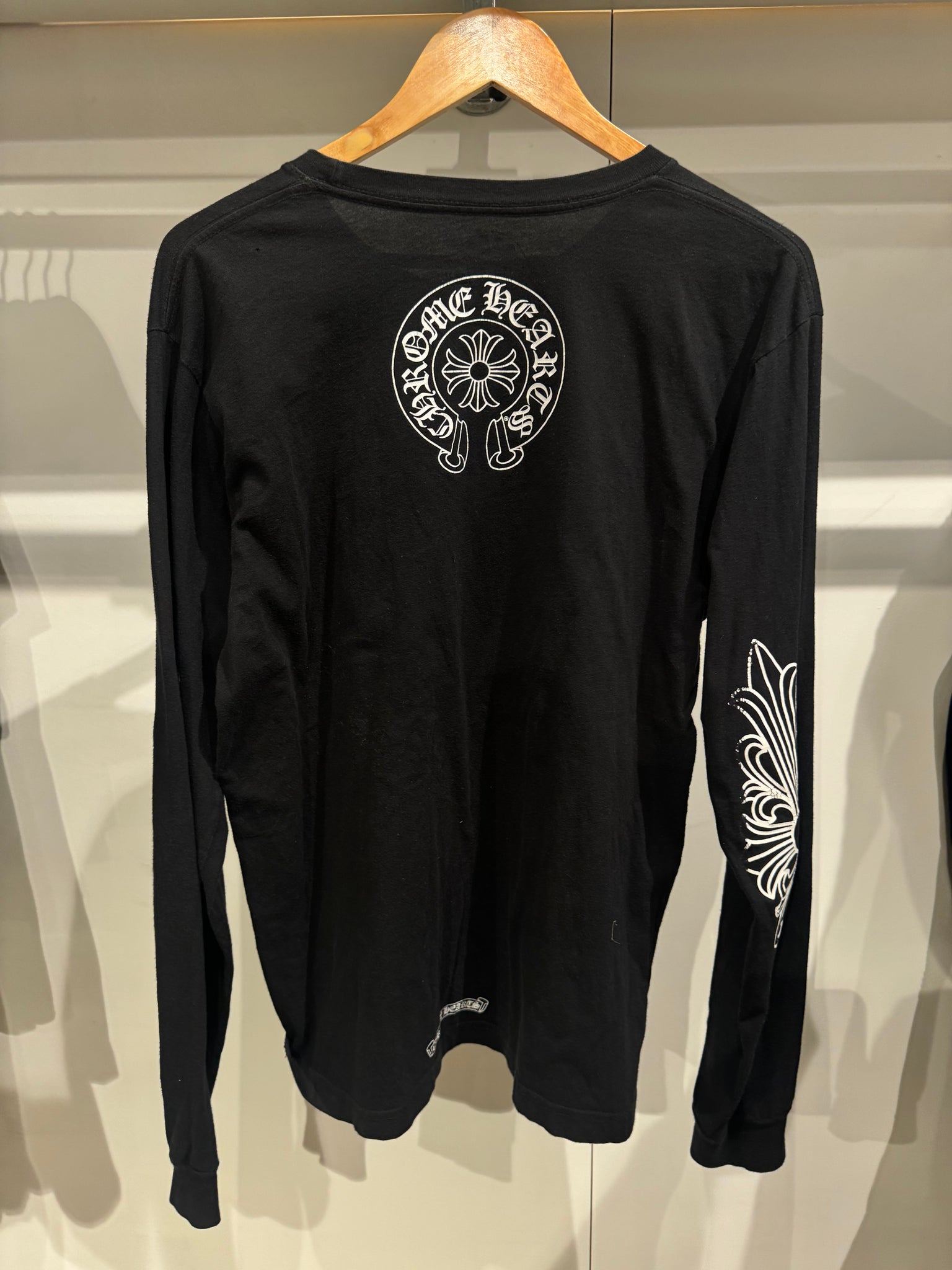 Chrome Hearts Floral Neck Logo Long Sleeve T Shirt Black (Size L)