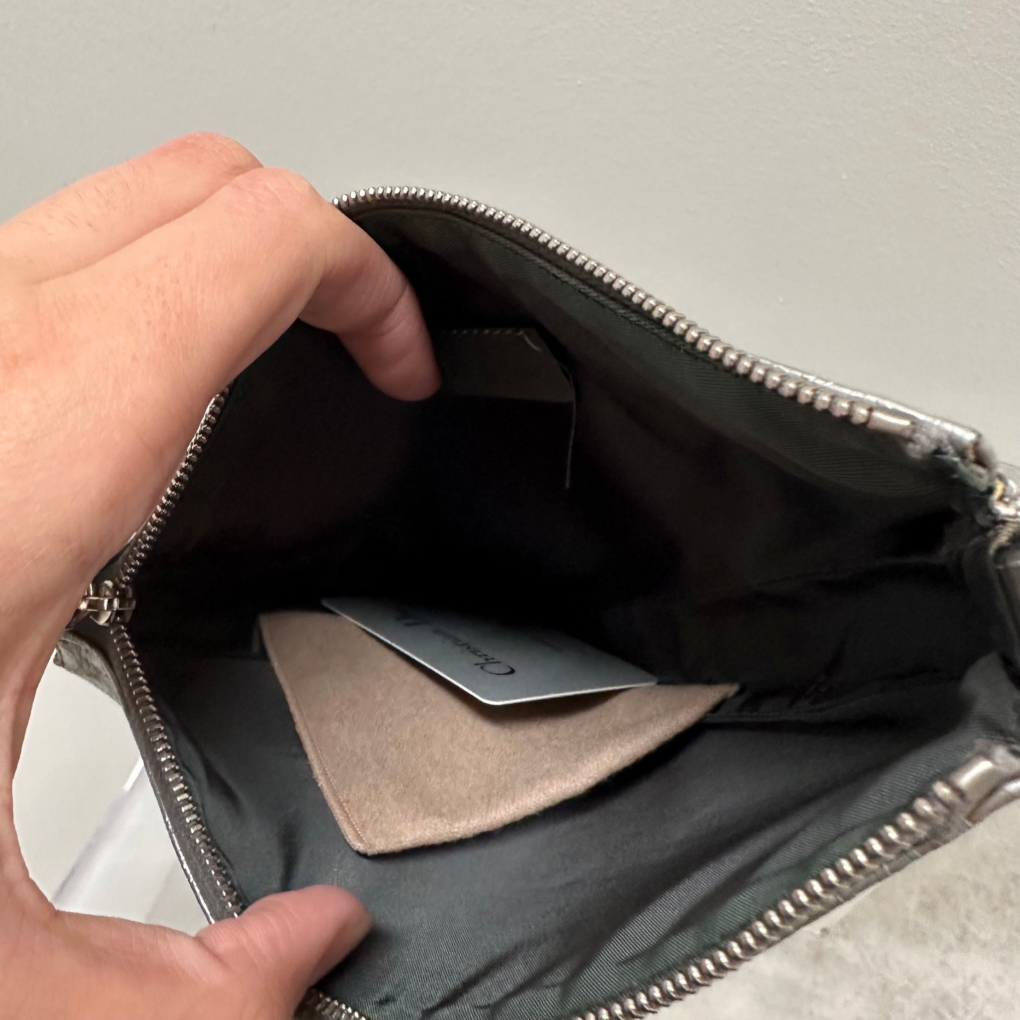 Dior Silver Oblique Matte Leather Saddle Bag