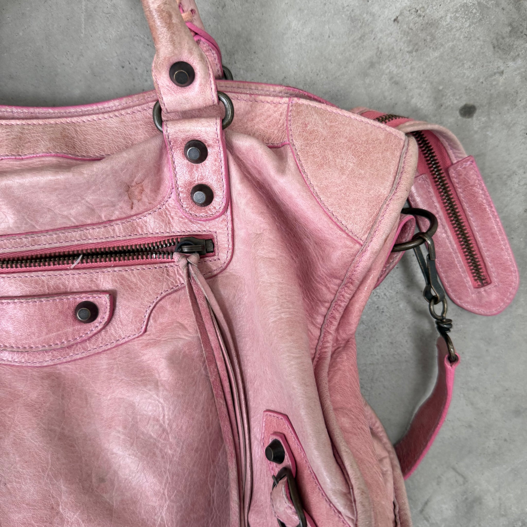 Balenciaga Pink Leather City Bag