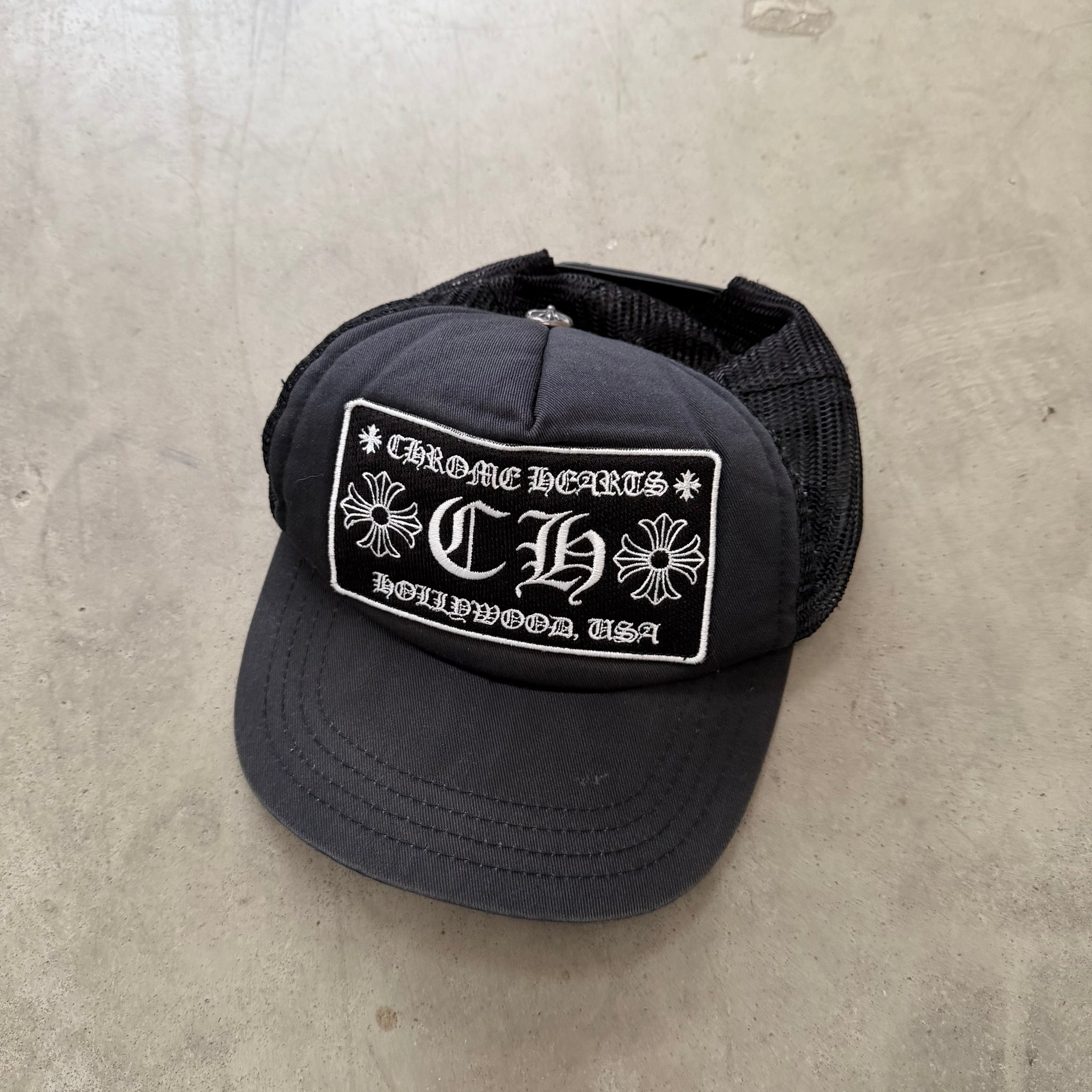 Chrome Hearts CH Hollywood Trucker Hat Black/Black