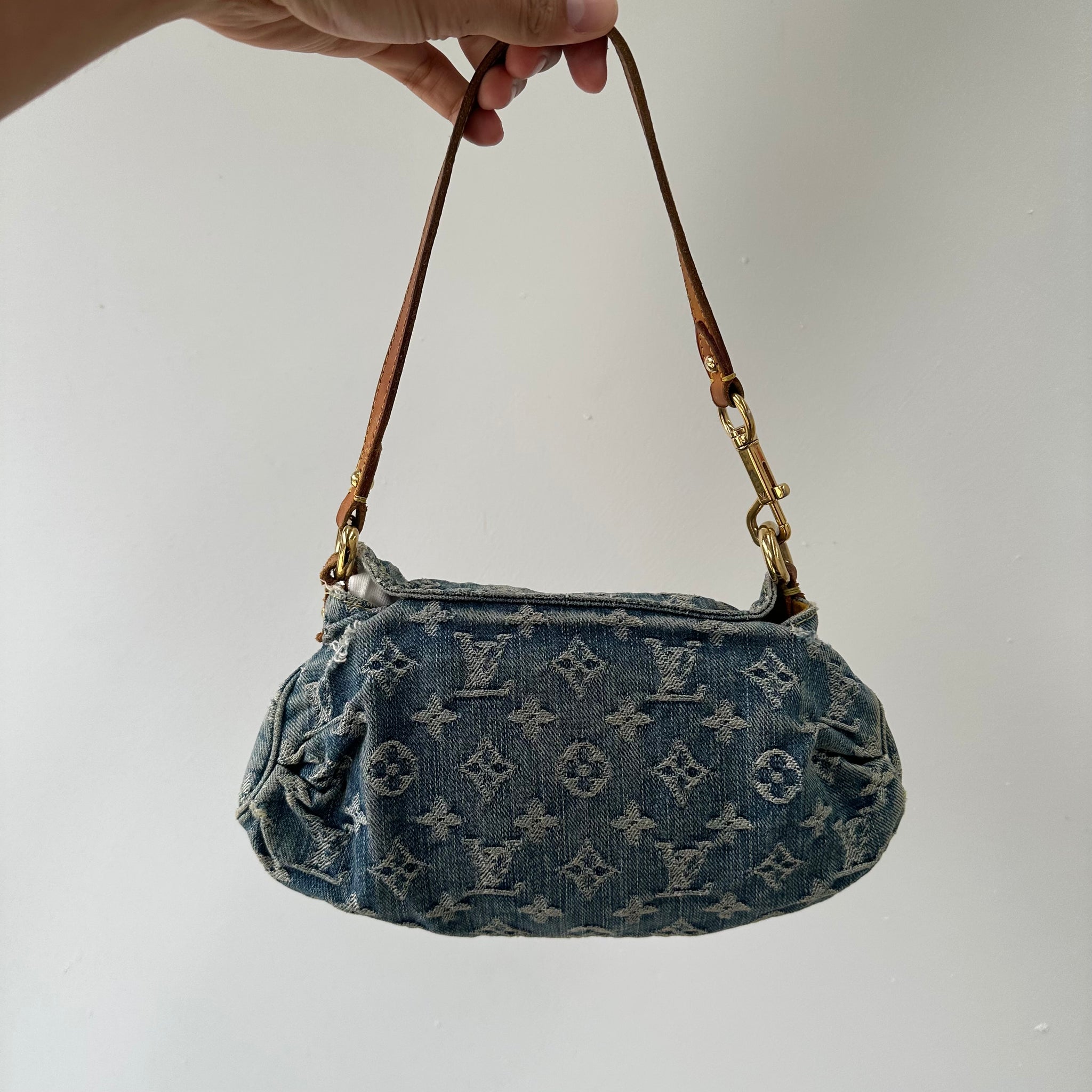 Louis Vuitton Monogram Denim Pleaty Shoulder Bag