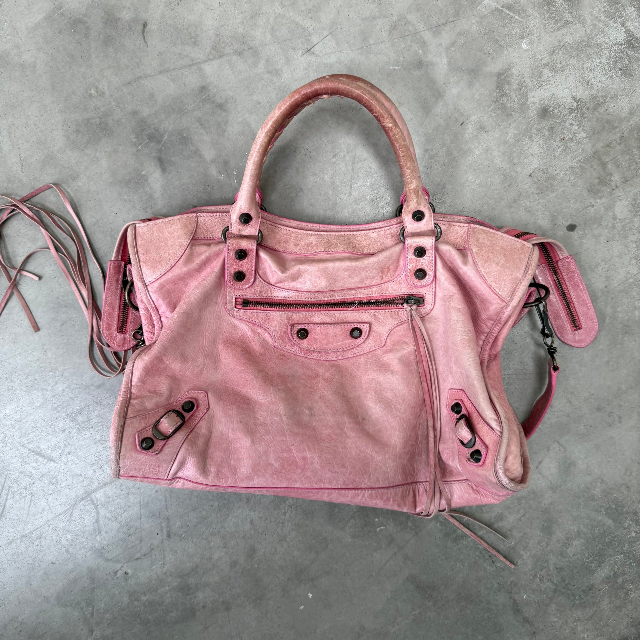 Balenciaga Pink Leather City Bag