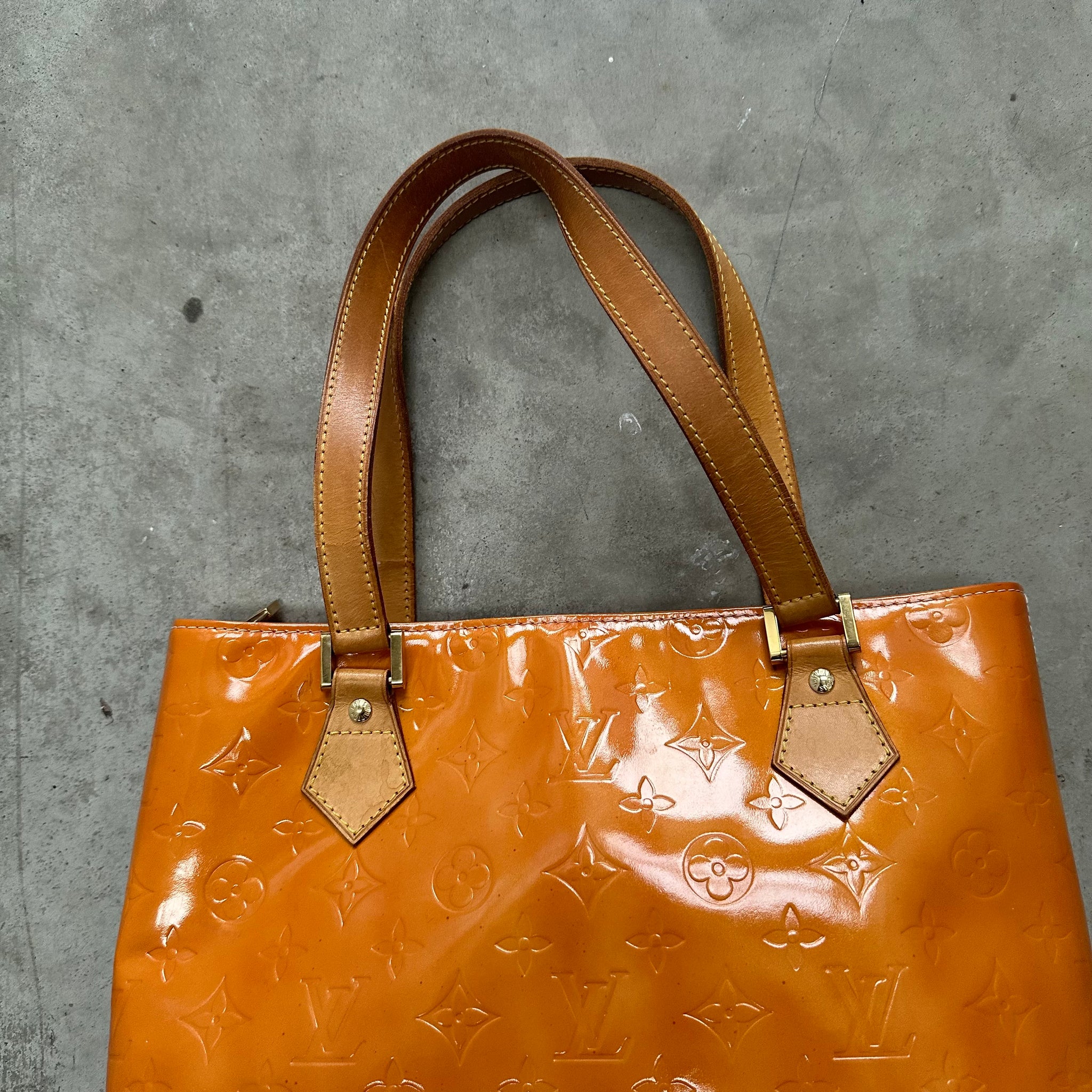 Louis Vuitton Vernis Yellow Houston Shoulder Bag