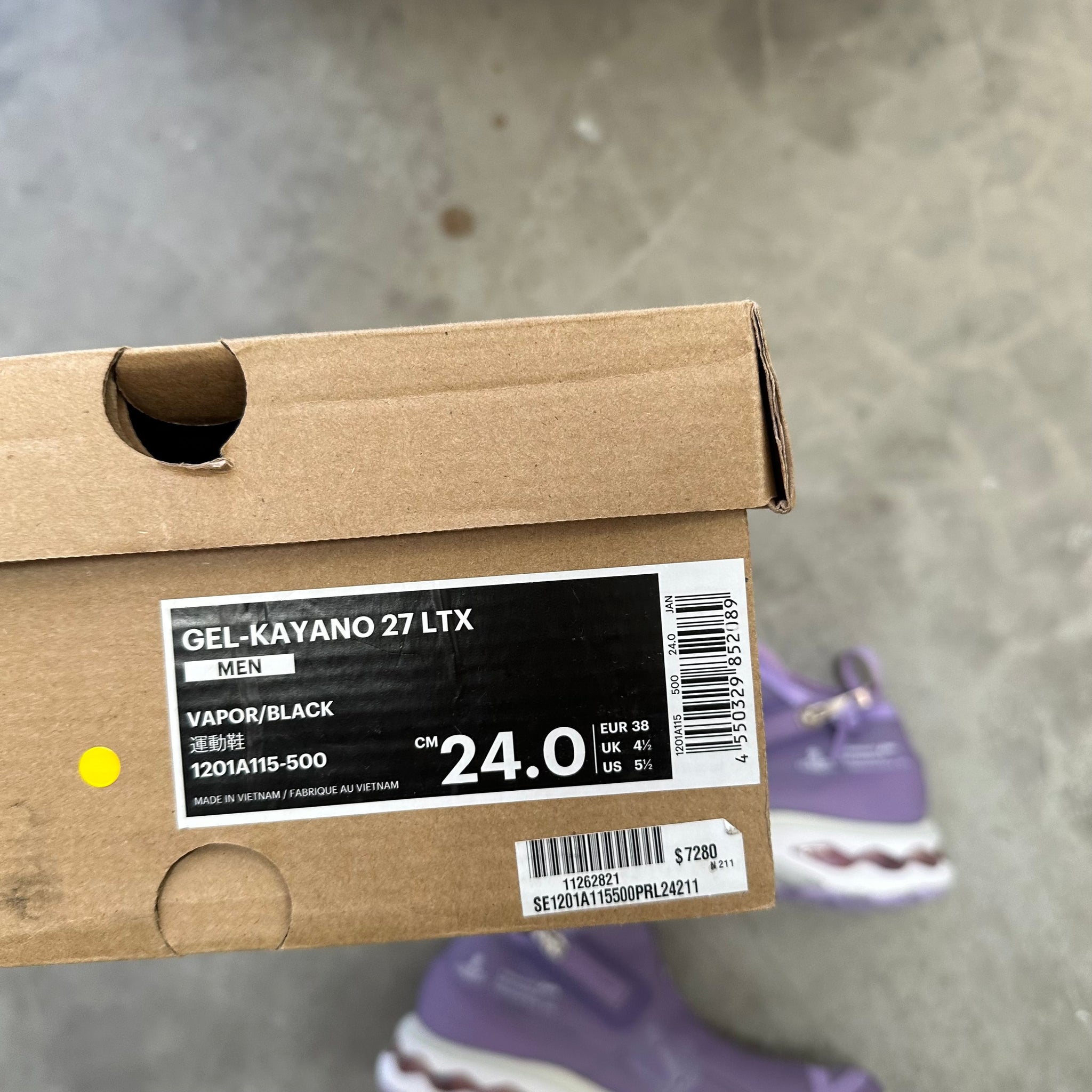 ASICS Gel-Kayano 27 LTX Vivienne Westwood Vapor US5.5