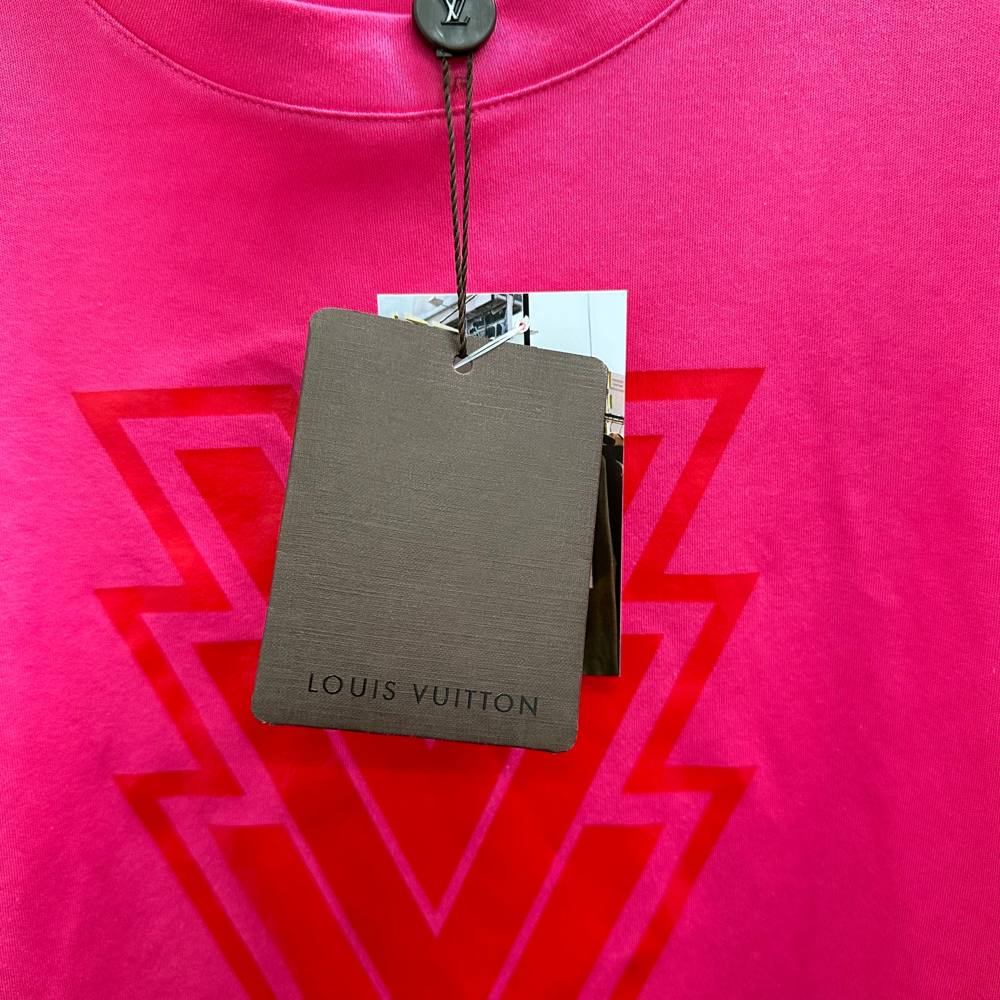 Louis Vuitton Pink Logo Voyage Tshirt (Size XL)
