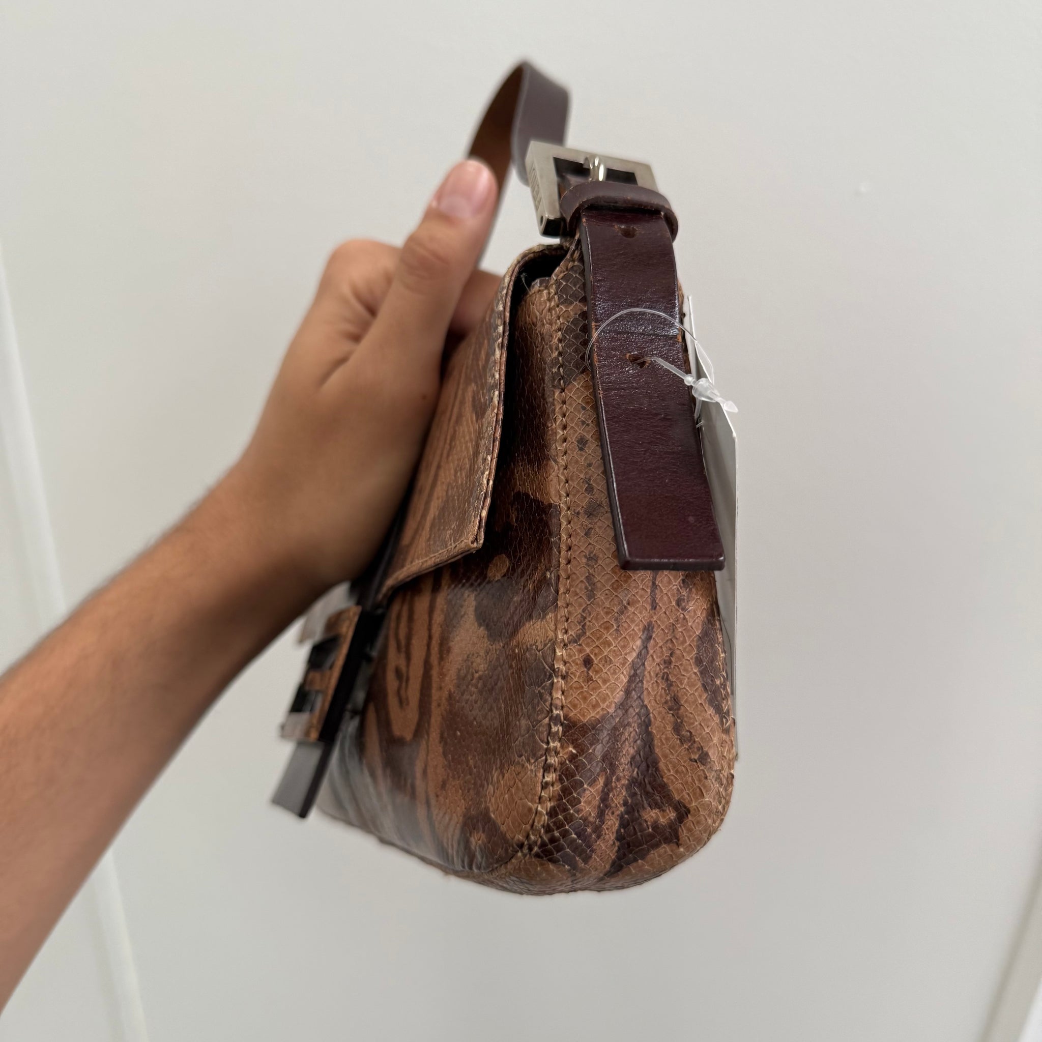 Fendi Python Brown Baguette Bag