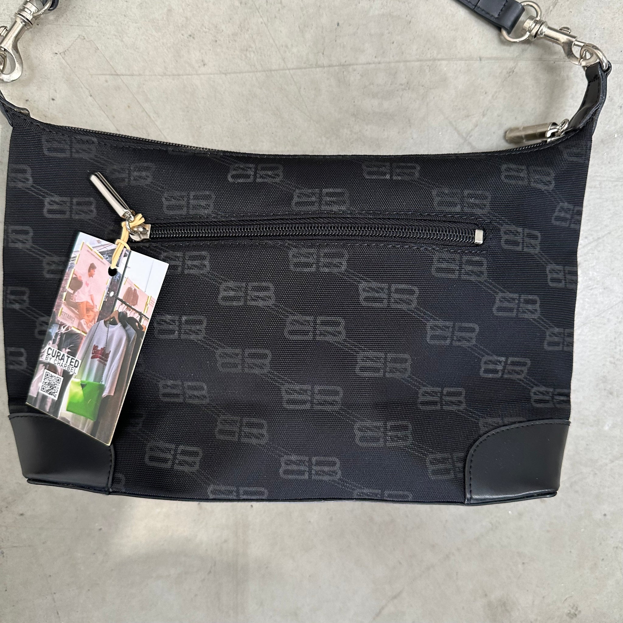 Balenciaga BB Print Shoulder Bag Black