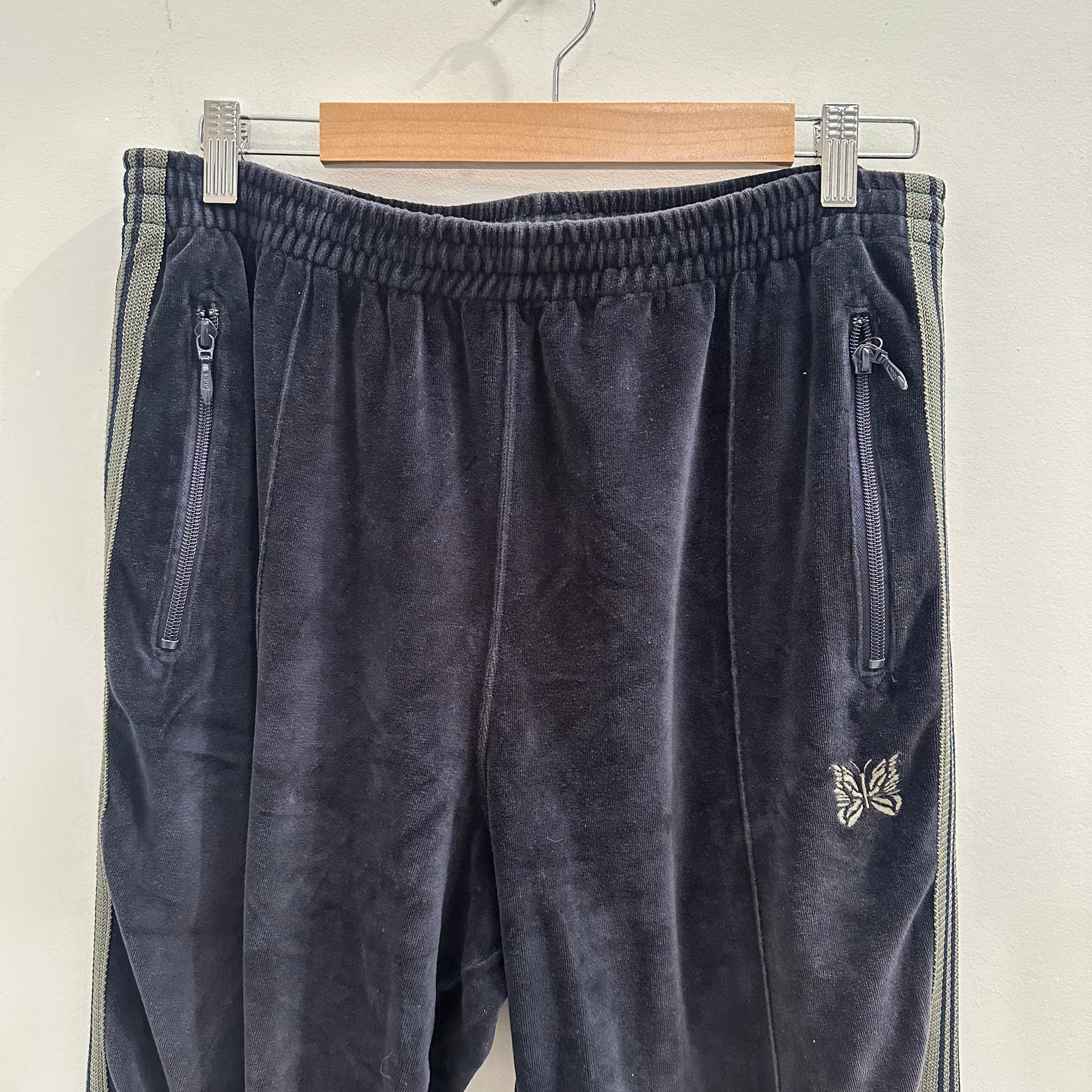 Needles HD Track Pant Velour Navy Green (Size L)