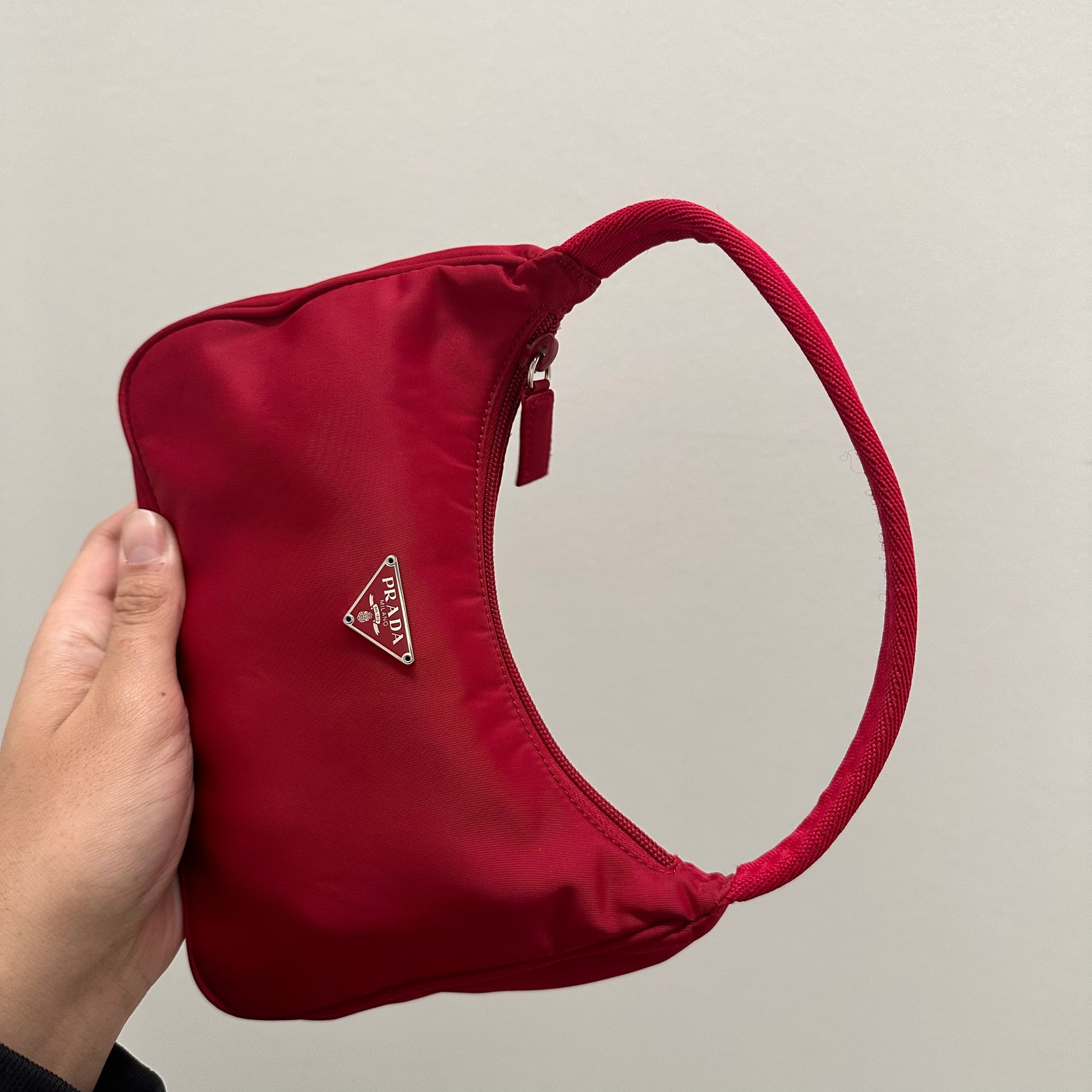 Prada Hobo Shoulder Bag Red