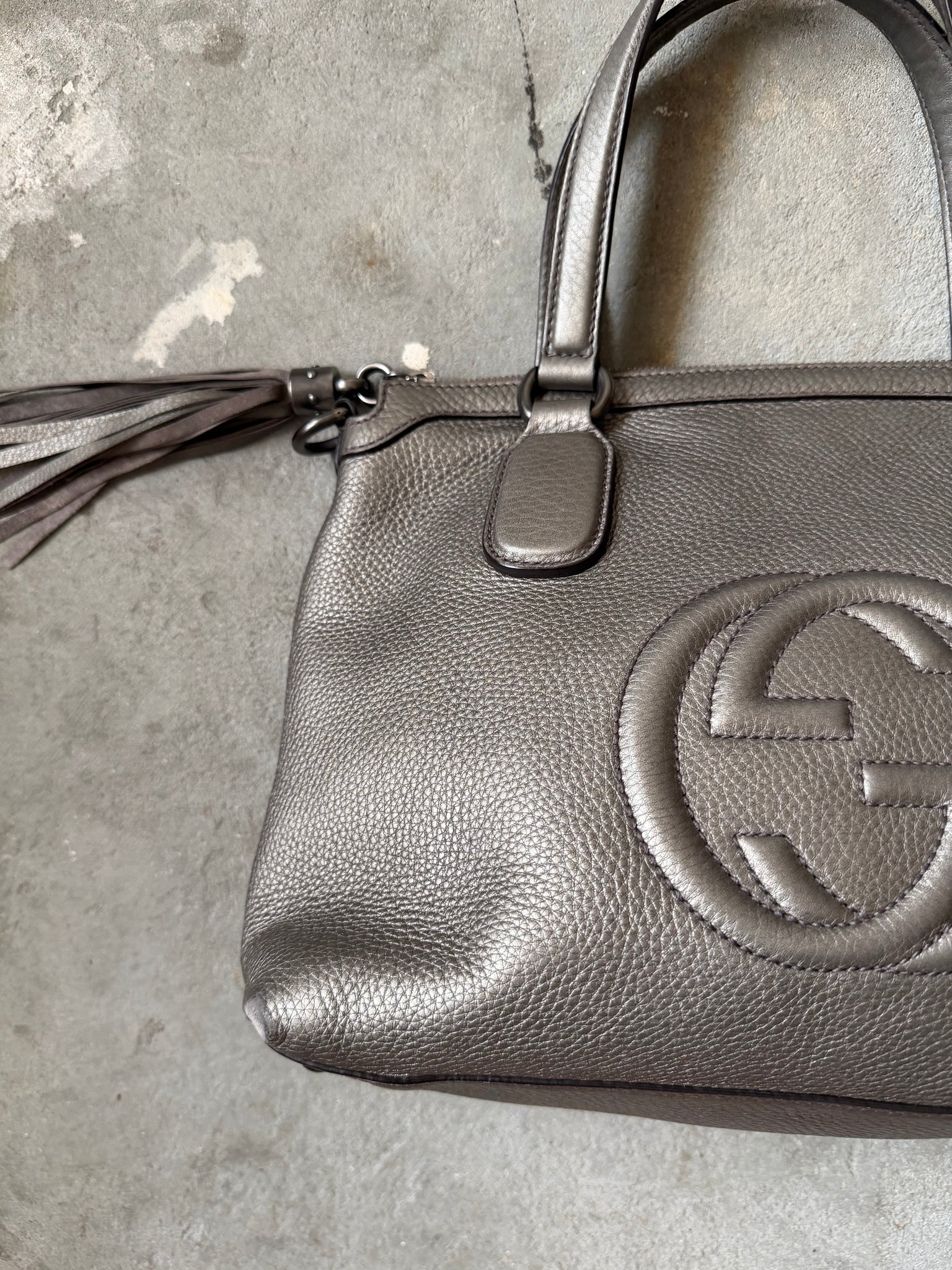 Gucci GG Soho Shoulder Bag Grey
