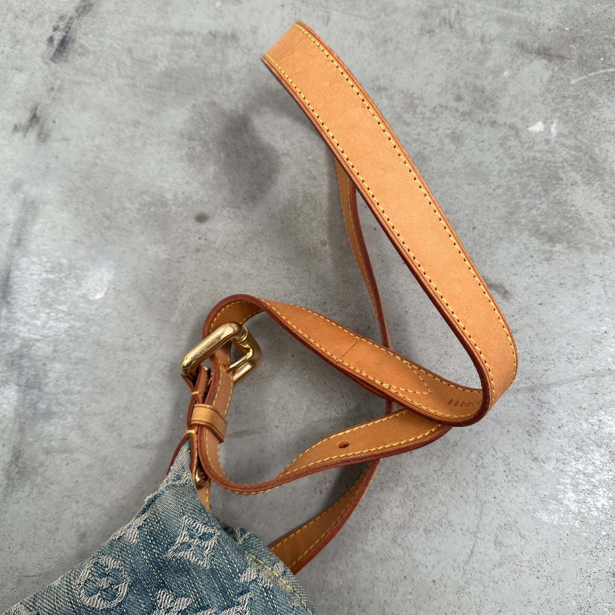 Louis Vuitton Monogram Denim Baggy PM Blue with Long Strap
