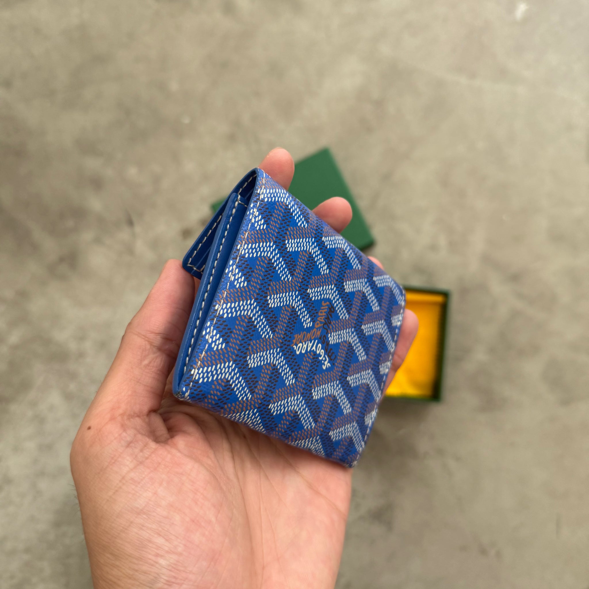 Goyard Sky Blue Goyardine Marigny Wallet