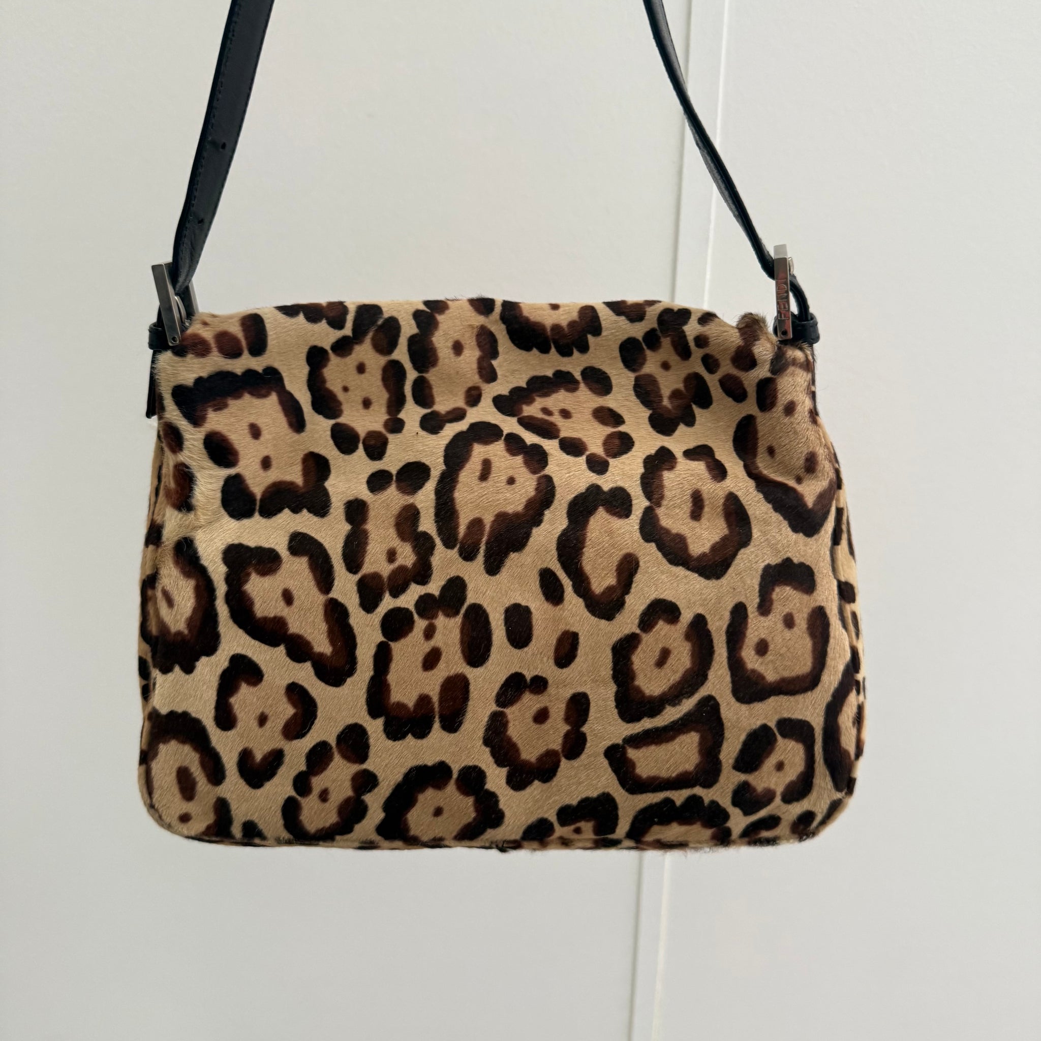 Fendi Leopard Mama Baguette Shoulder Bag