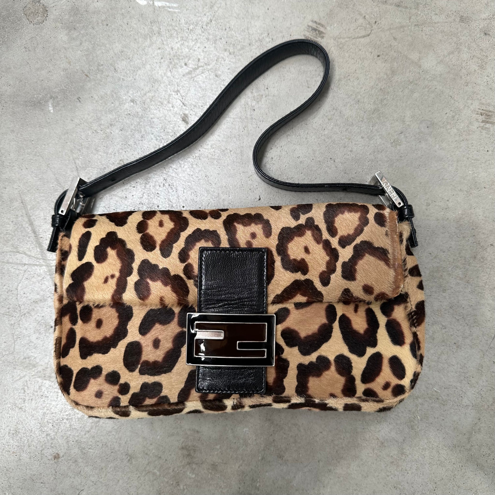 Fendi Leopard Print Baguette Bag