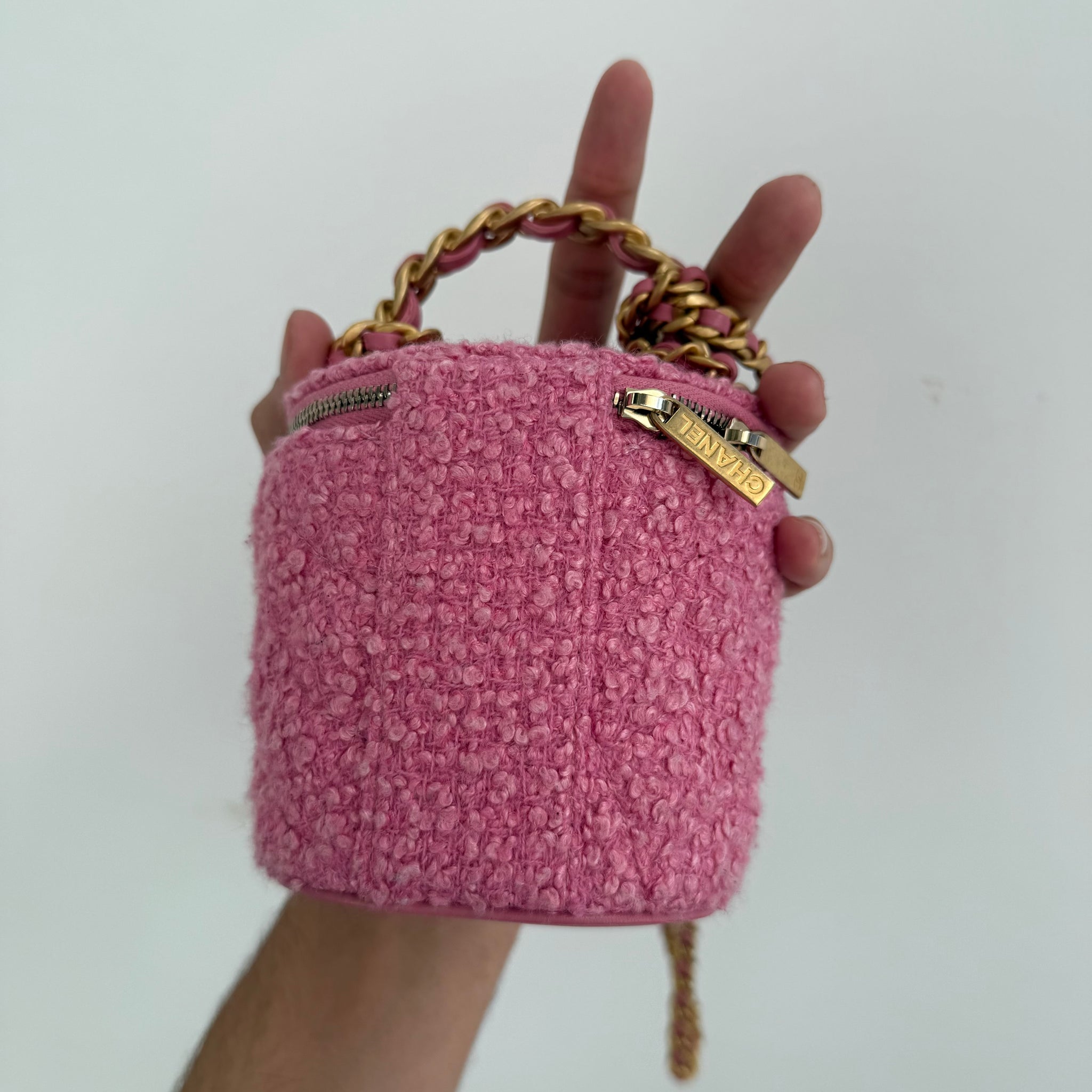 Chanel Pink Vanity Case with Long Strap