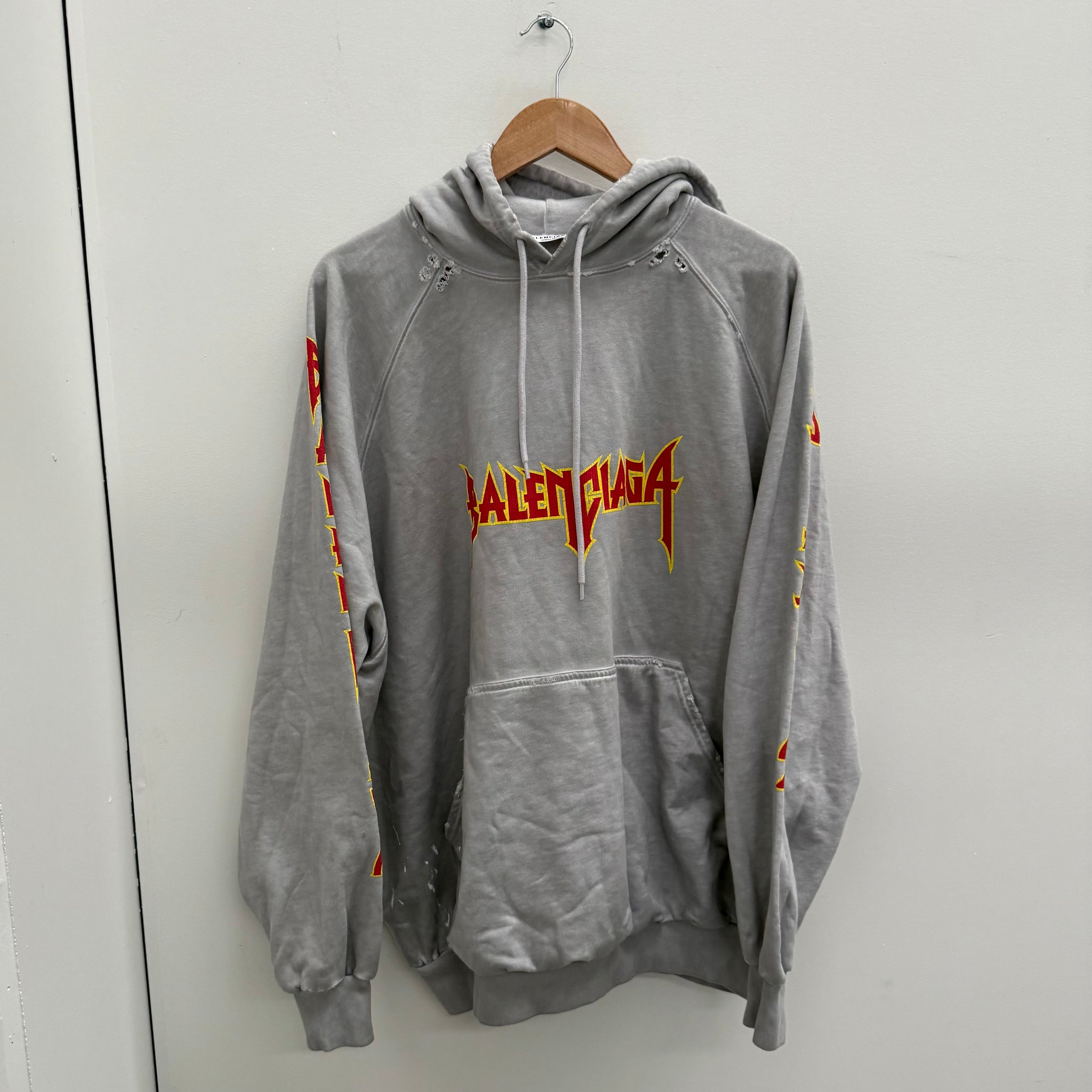 Balenciaga Metal Graphic Print Hoodie Grey (fits L-XL)