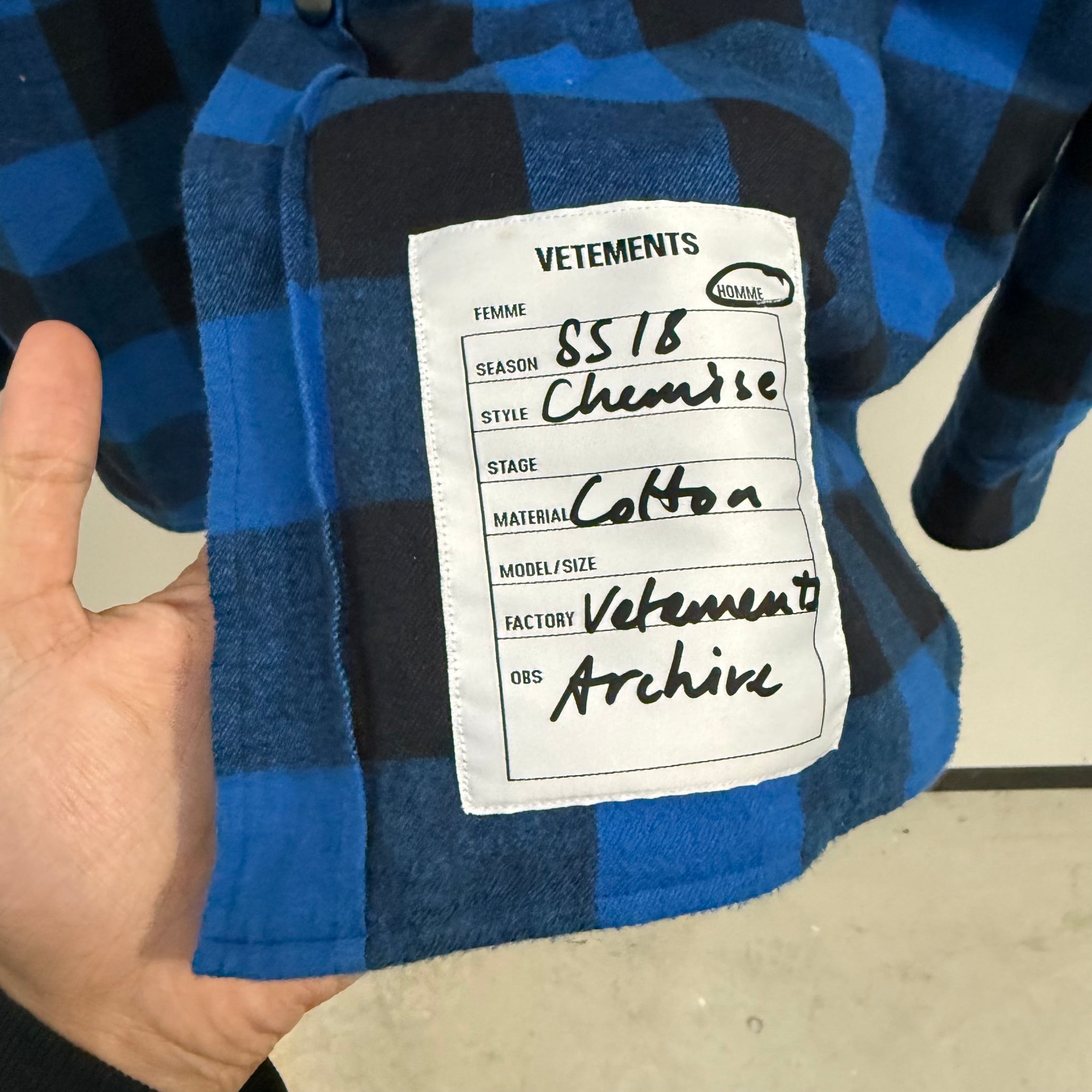 Vetements Blue Oversized Flannel SS18 Shirt (fits L-XL)
