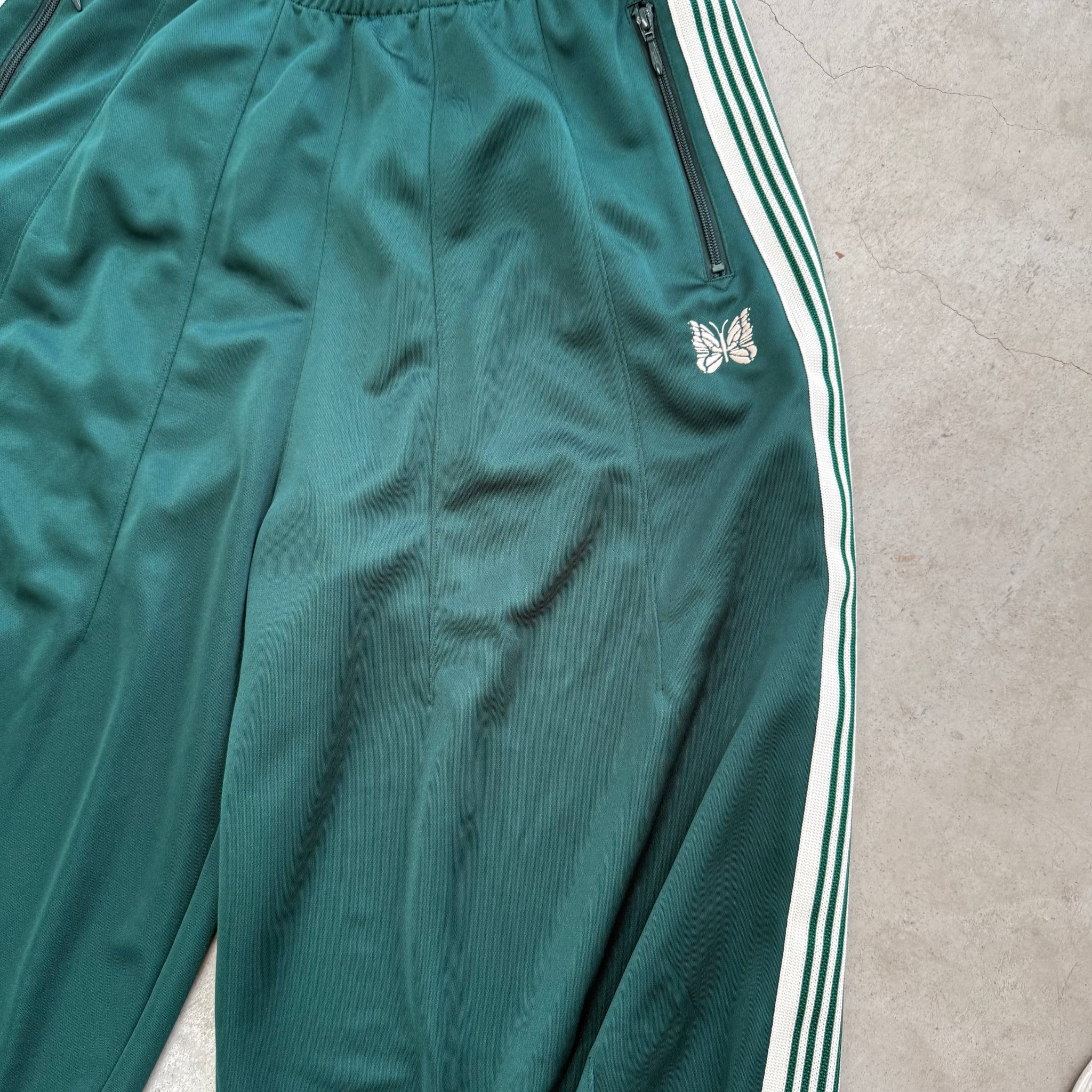 Needles HD Track Pants Poly Smooth Green/Off White