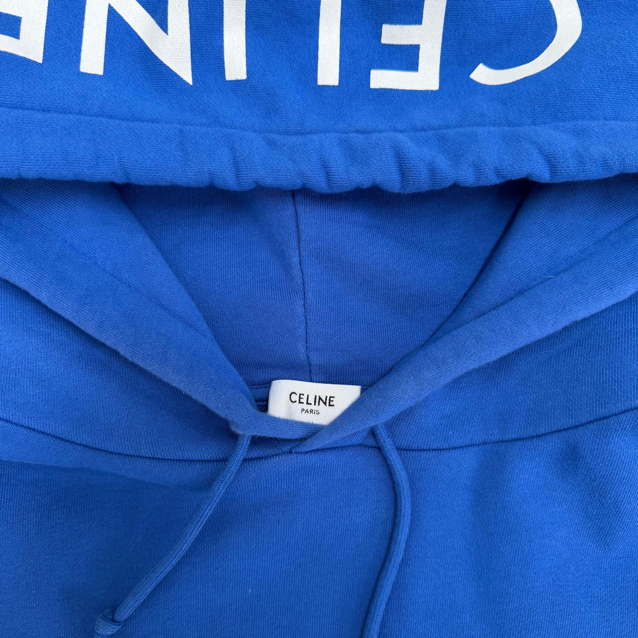Celine Hood Logo Hoodie Blue (Size L)