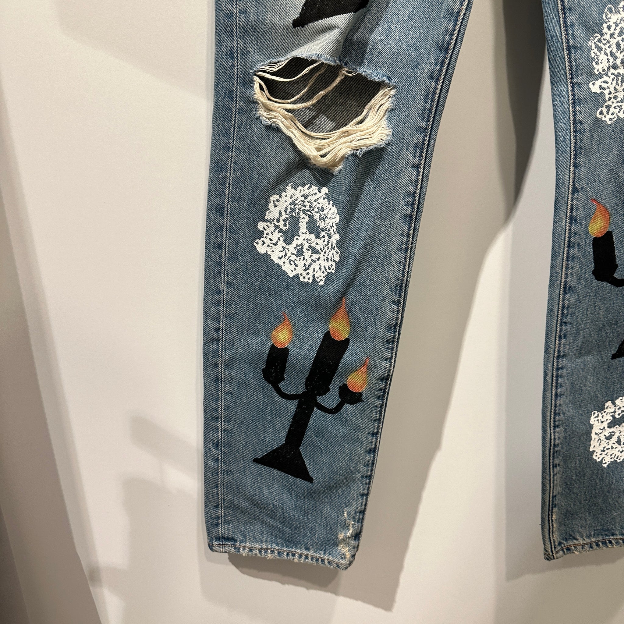 Denim Tears x Virgil Abloh “Message in a Tear” Printed Jeans (29x32)