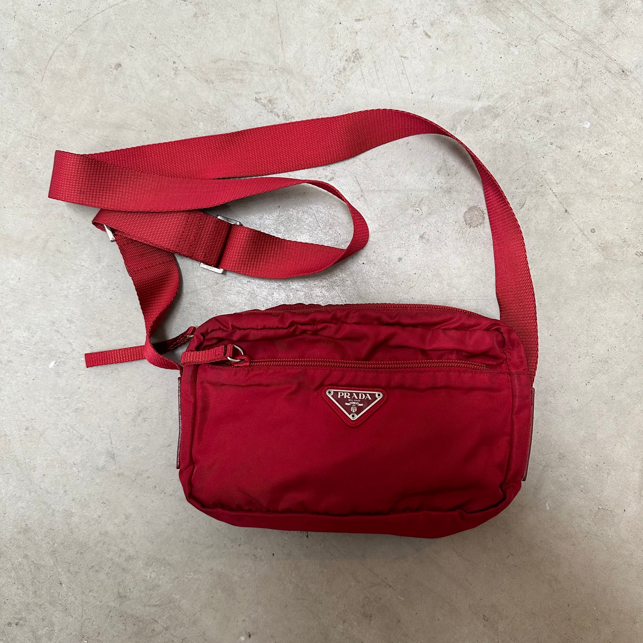 Prada Red Nylon Crossbody Bag