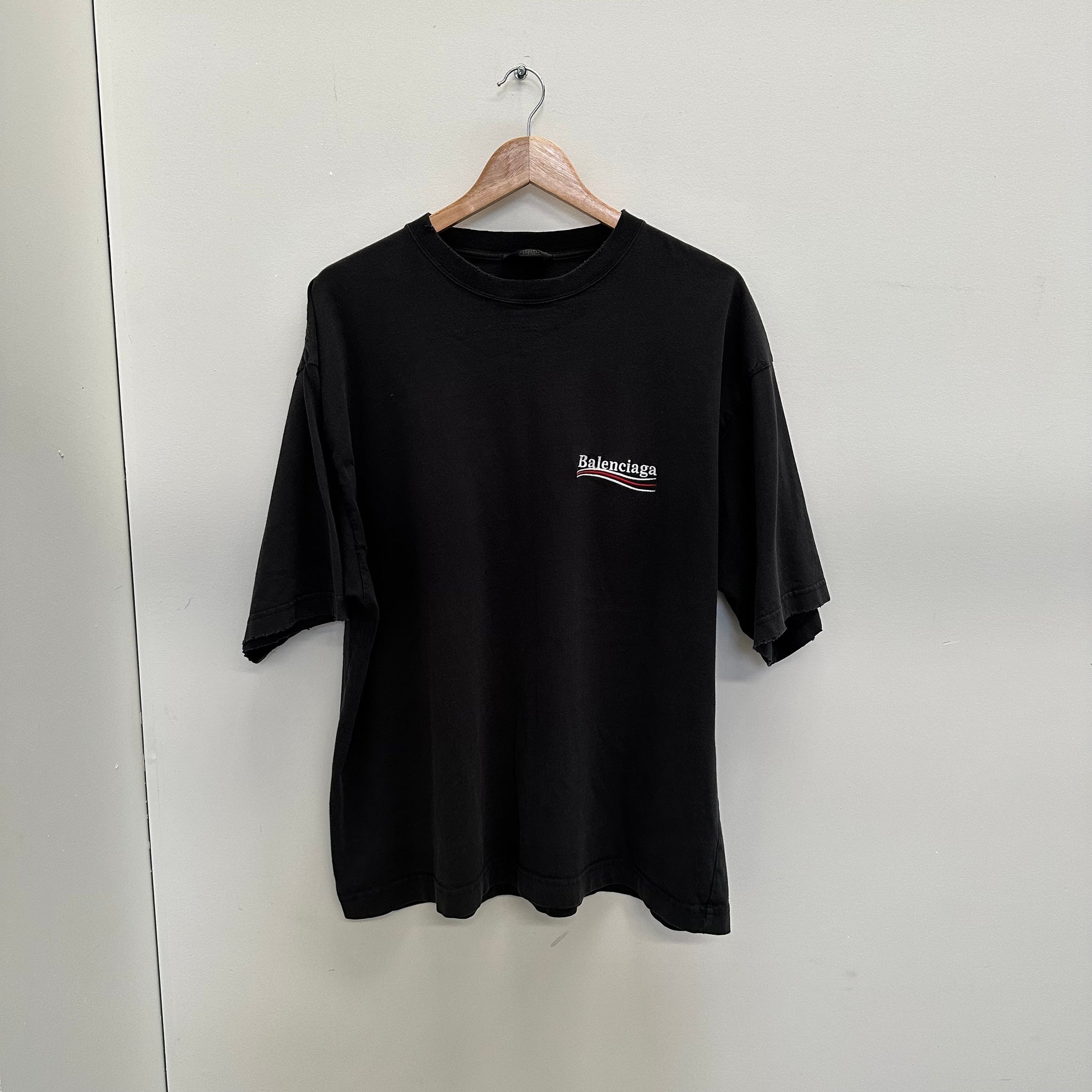 Balenciaga Political Campaign Logo Tshirt Black (Size L)