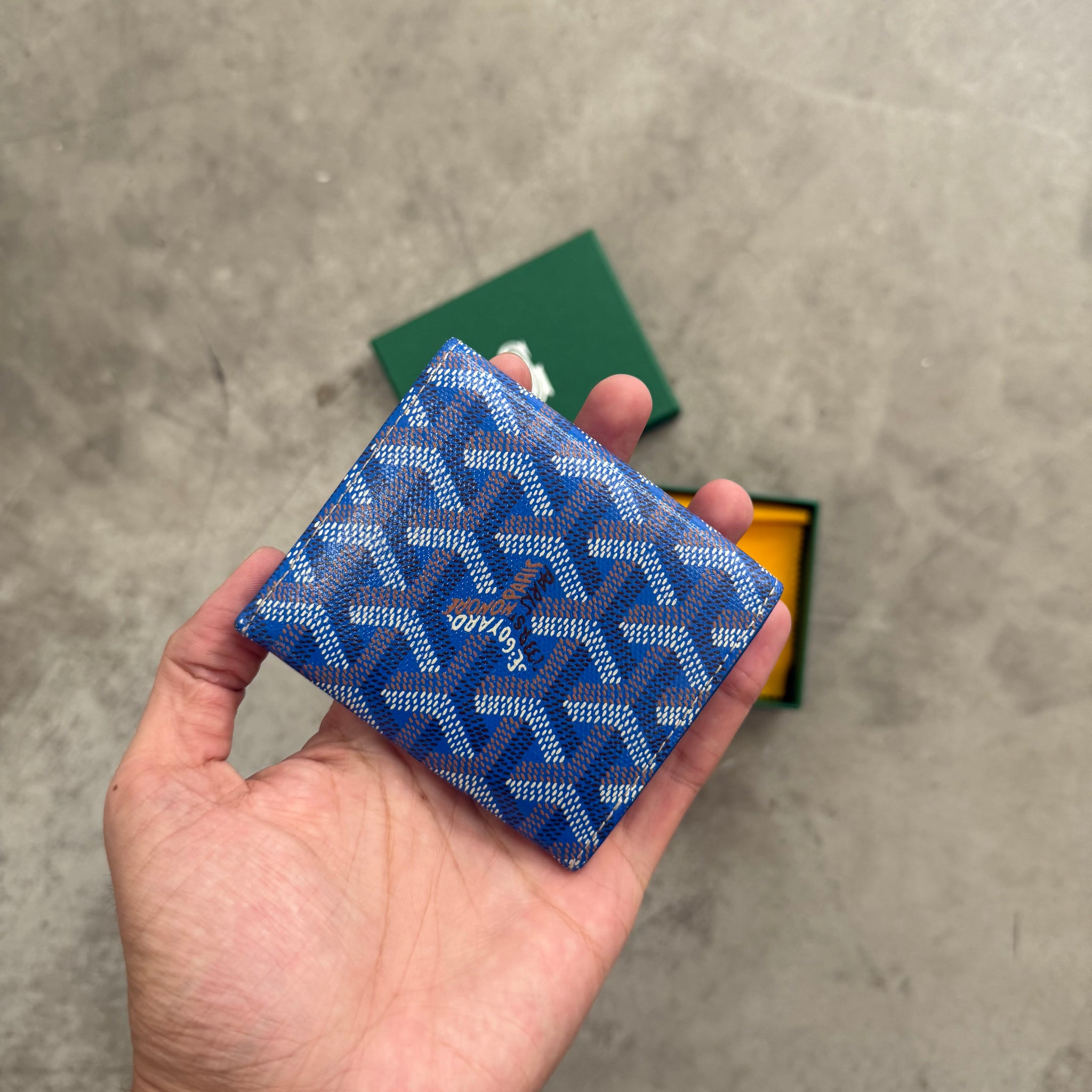 Goyard Sky Blue Goyardine Marigny Wallet