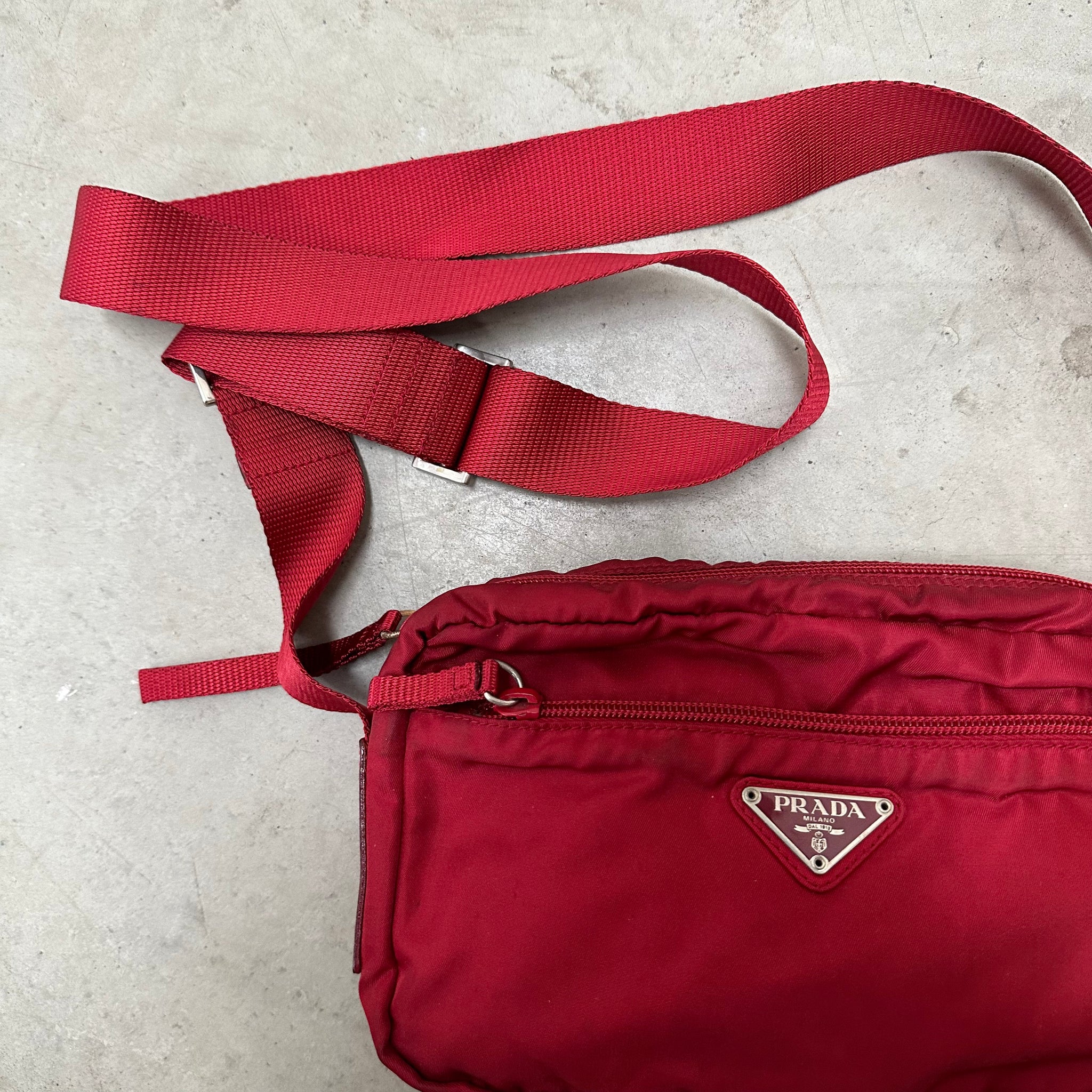 Prada Red Nylon Crossbody Bag