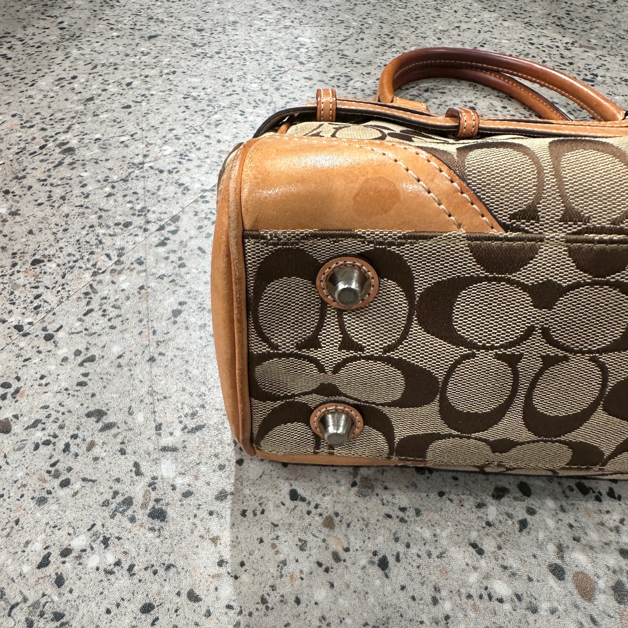 Coach Signature Handbag with Buckle