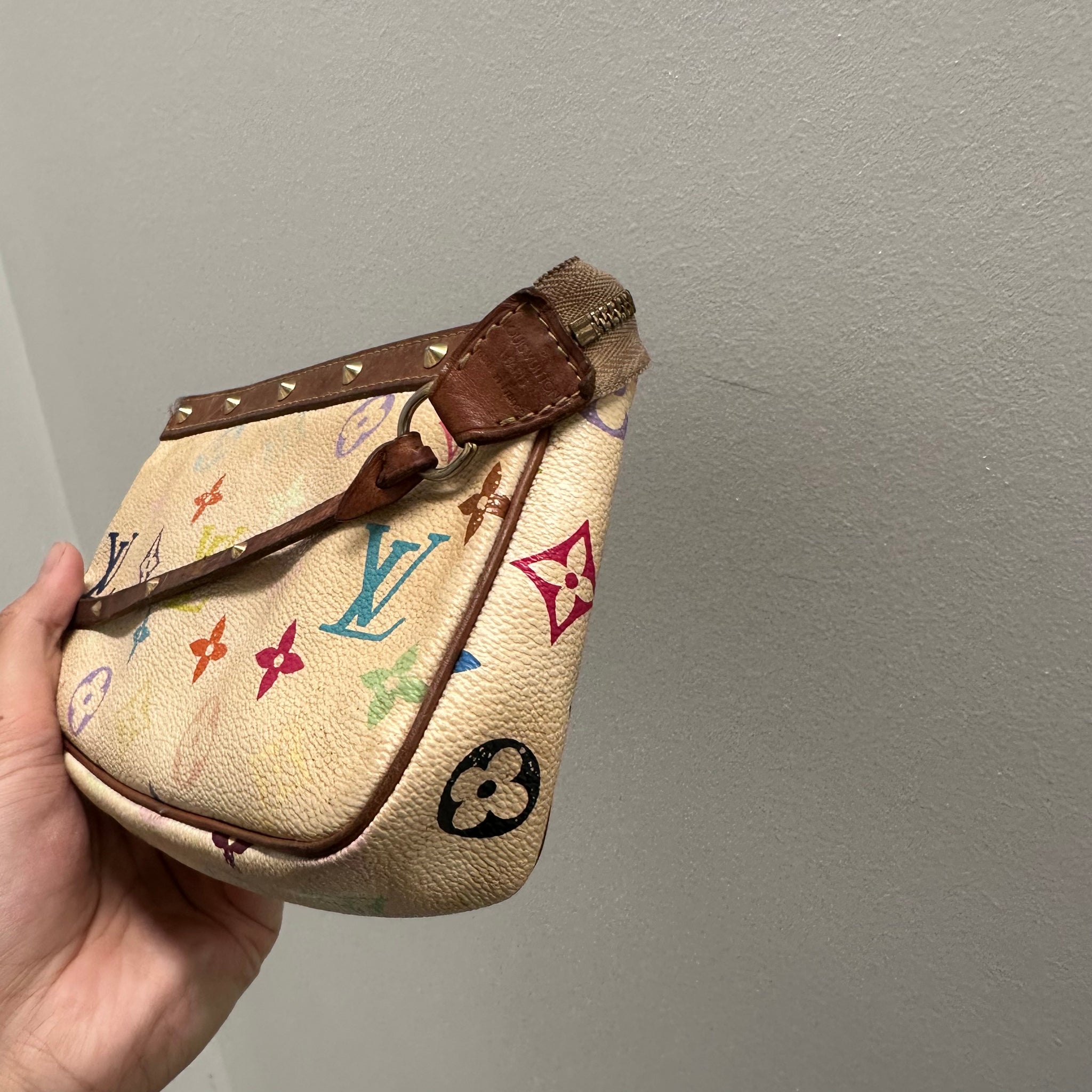 Louis Vuitton Murakami Multicolor Pochette Bag White