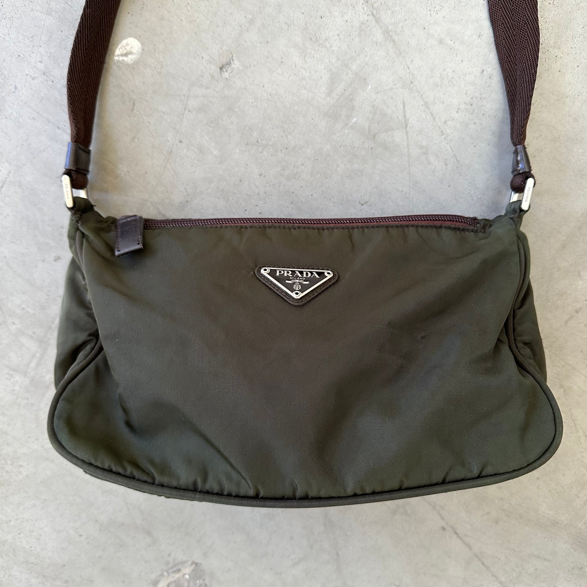 Prada Nylon Shoulder Bag Green
