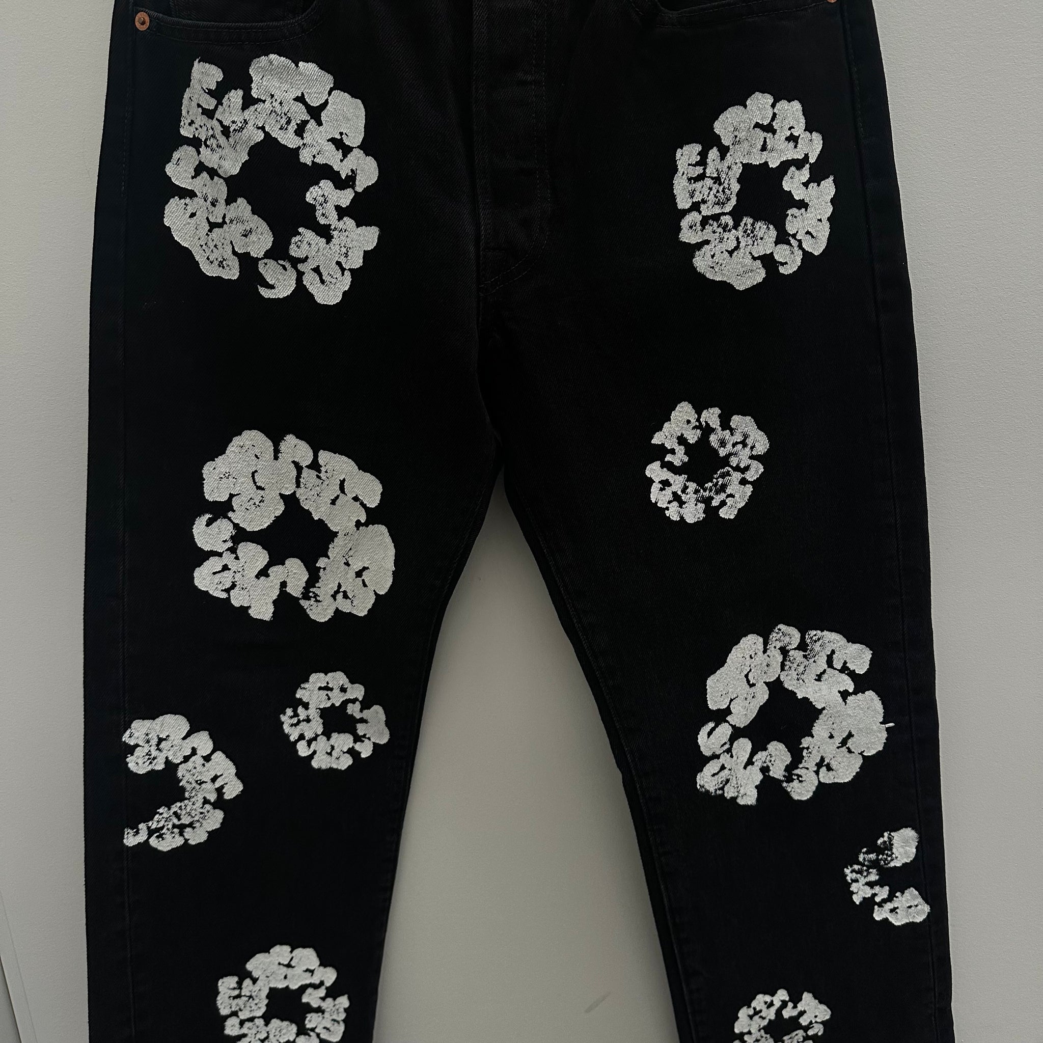 Denim Tears Levi's Cotton Wreath Black Jeans 30 X 32