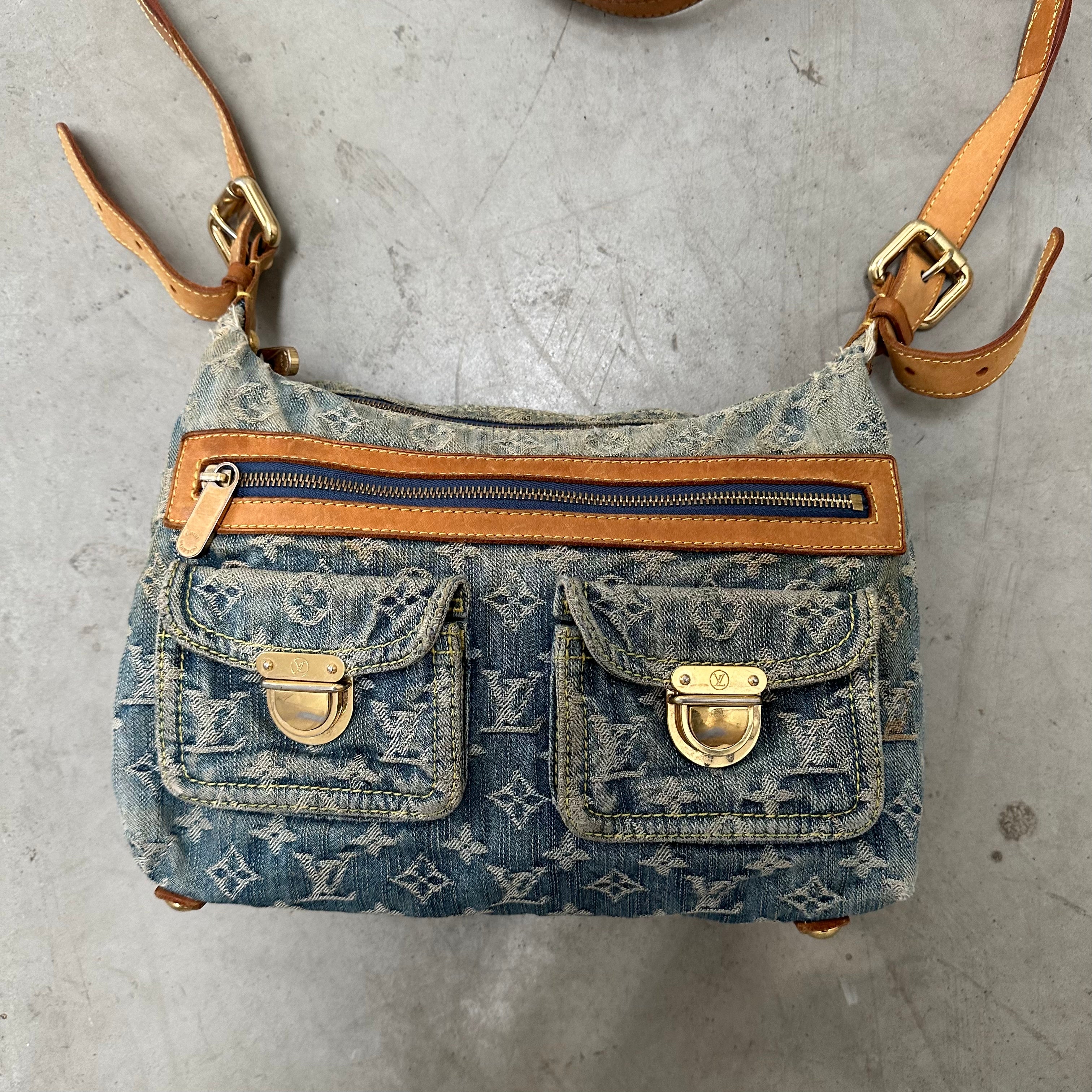 Louis Vuitton Monogram Denim Baggy Pm Blue With Long Strap Curated By Charbel
