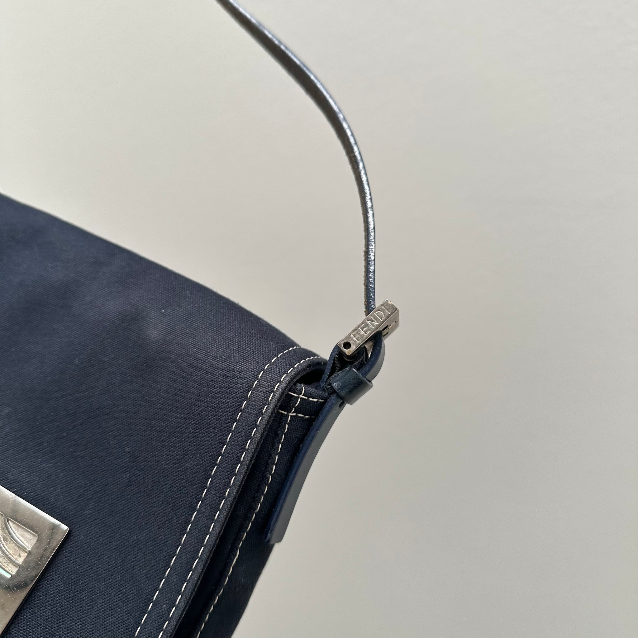 Fendi Denim Shoulder Bag Dark Navy