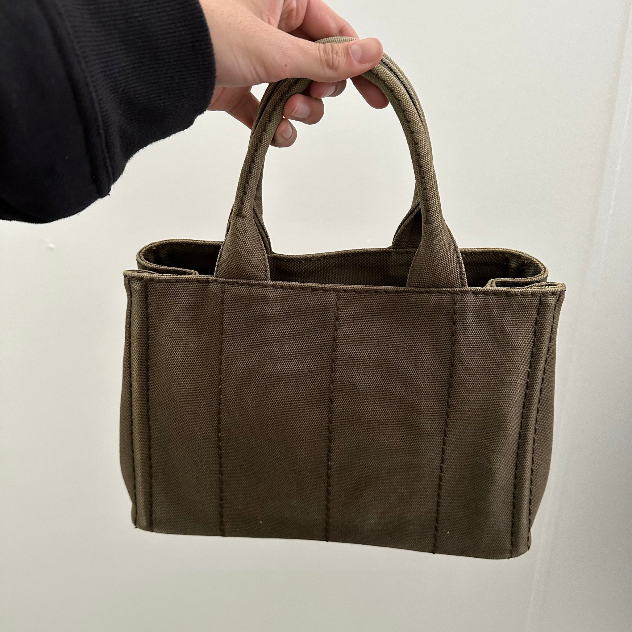 Prada Canapa Khaki Tote Bag