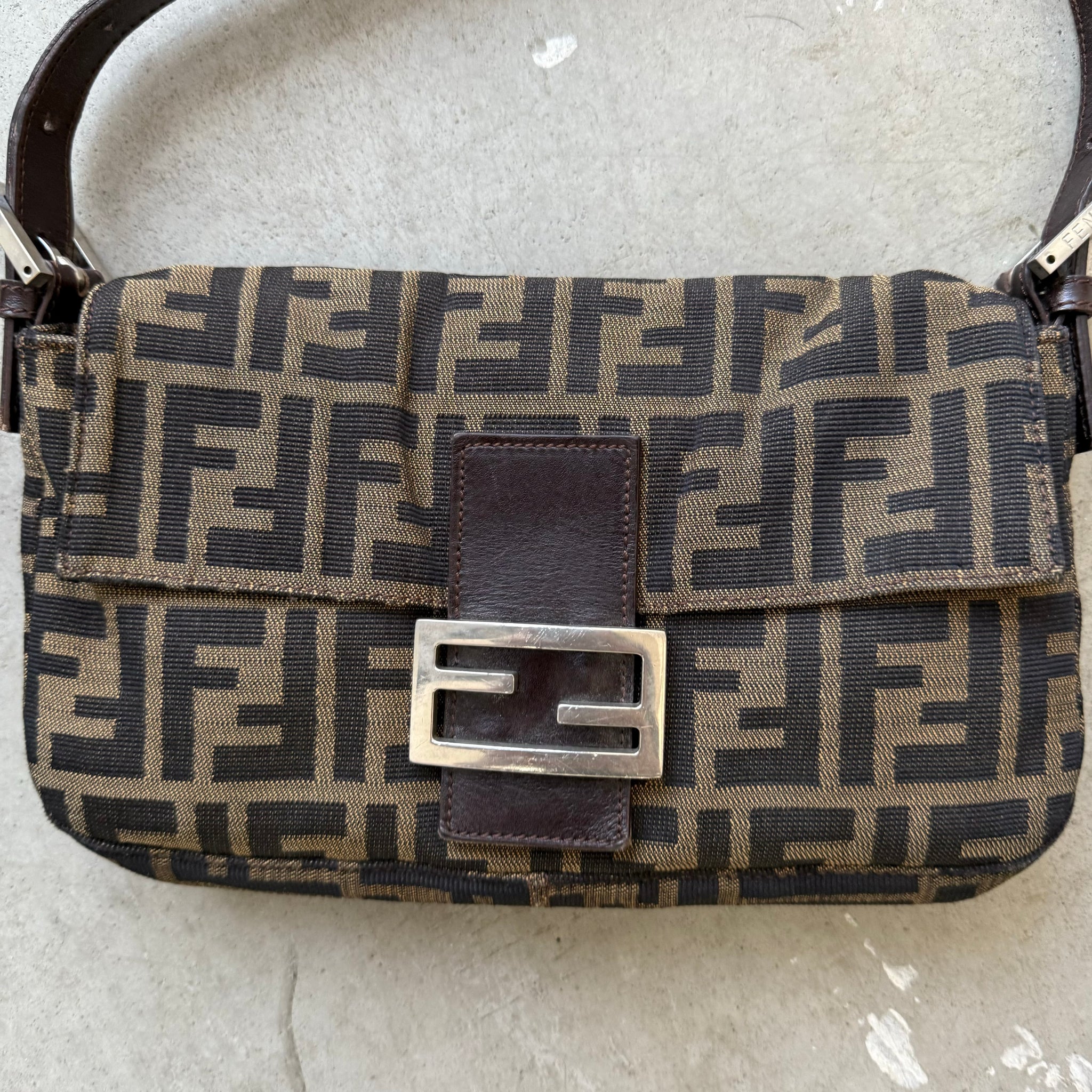 Fendi Zucca Print Baguette Bag
