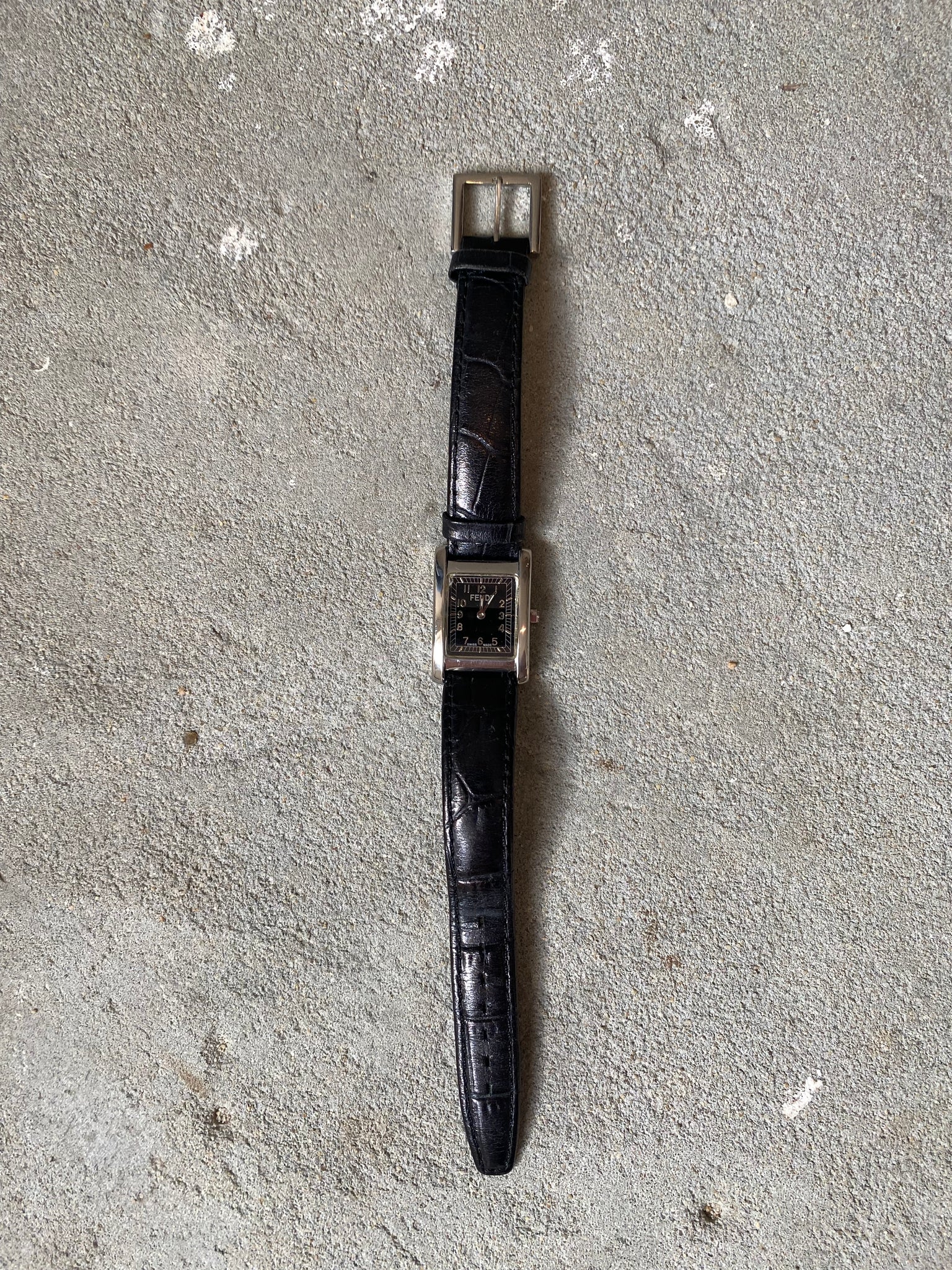 Fendi Tank Leather Strap Watch