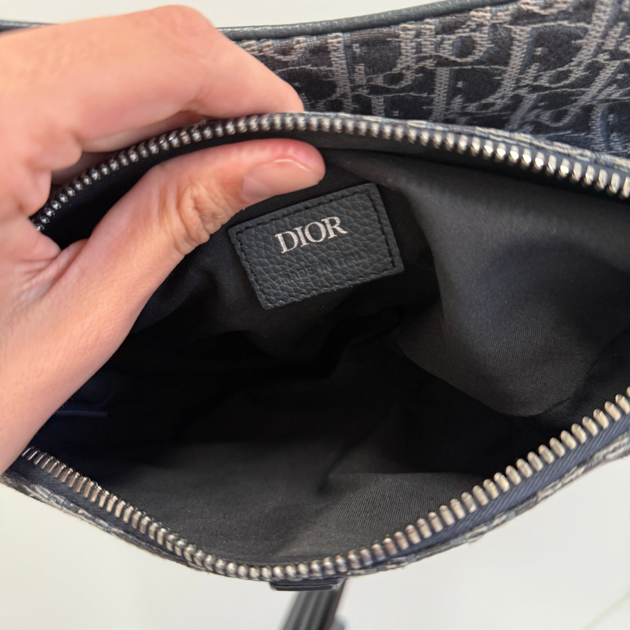 Dior Saddle Bag Oblique Jacquard Blue