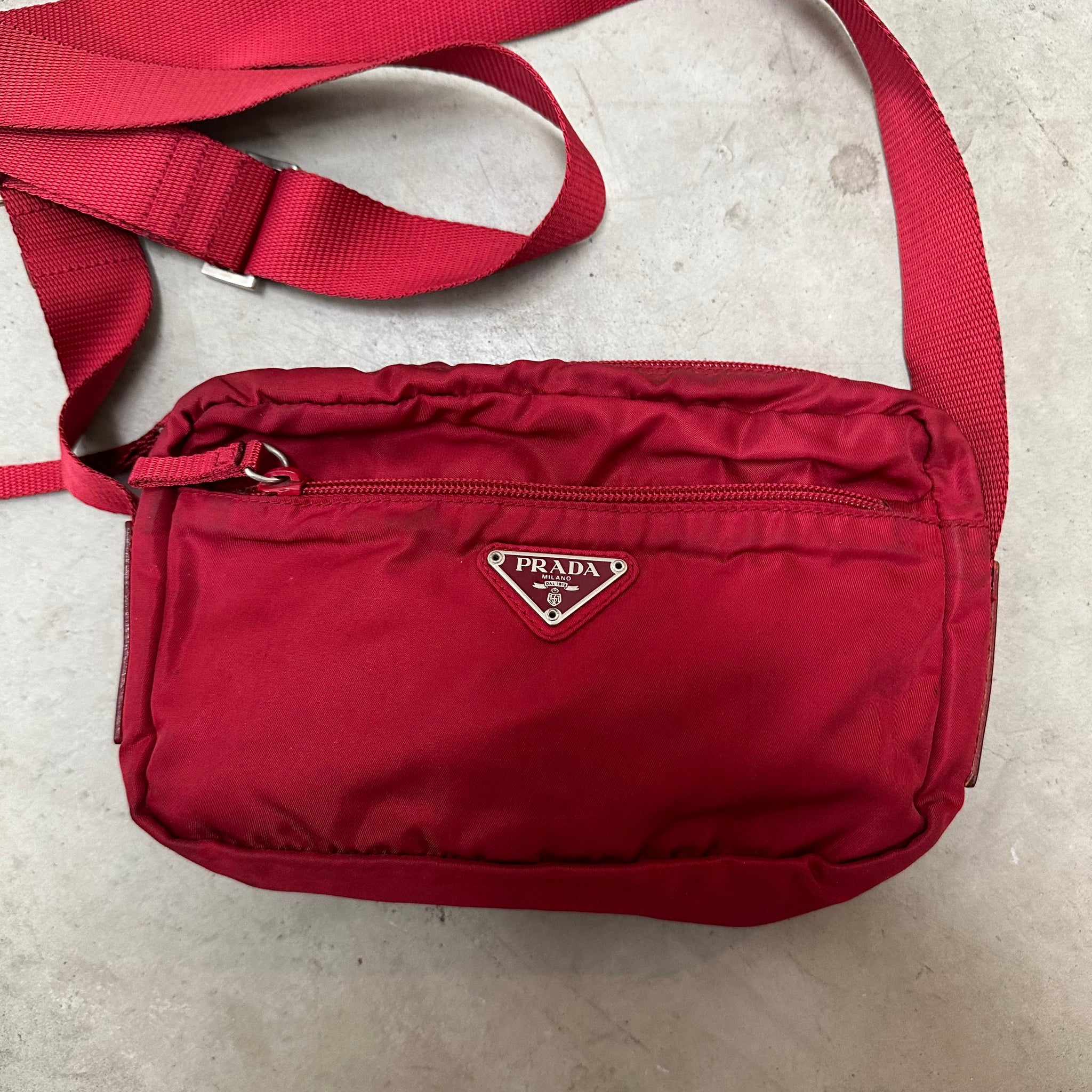 Prada Red Nylon Crossbody Bag