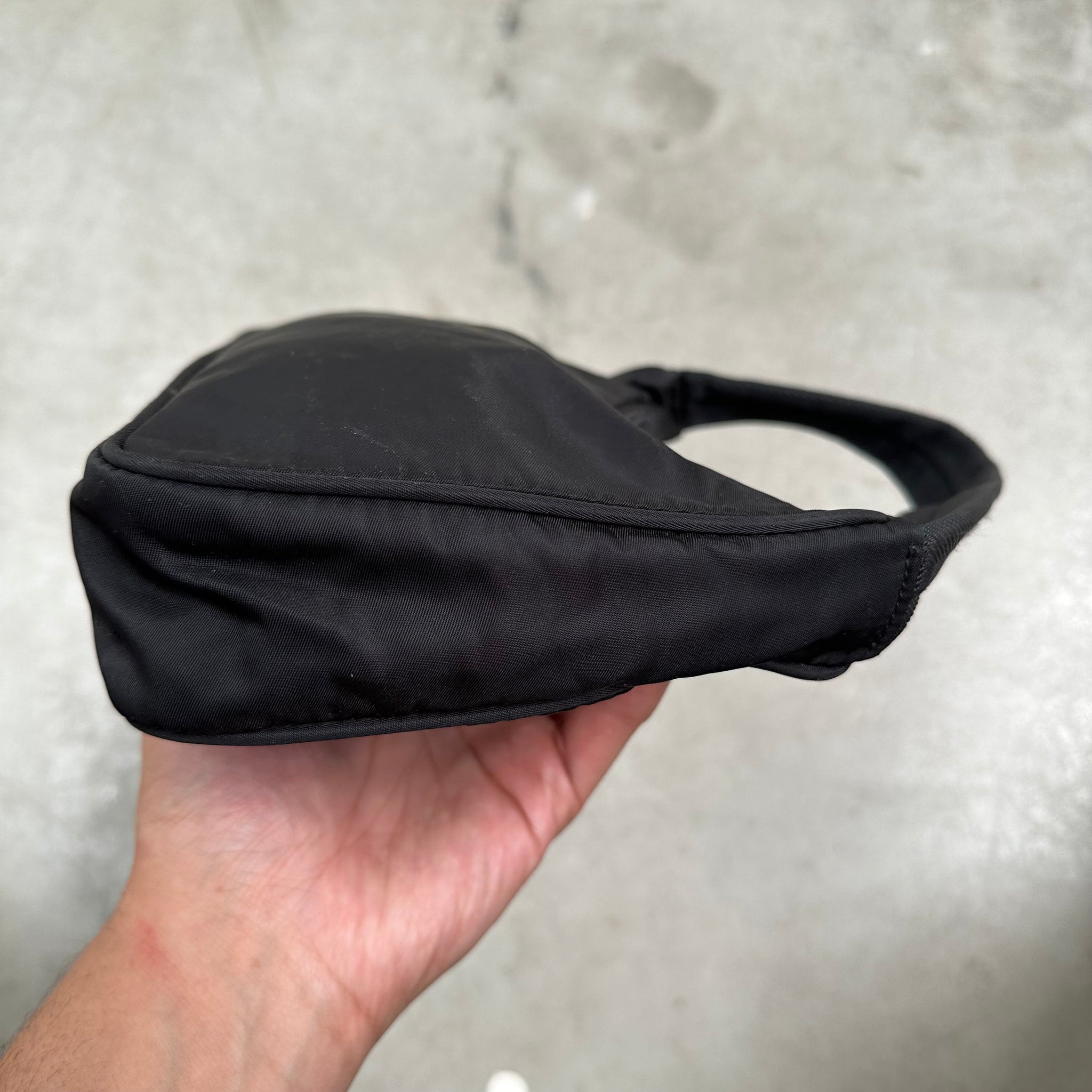 Prada Black Nylon Shoulder Hobo Bag
