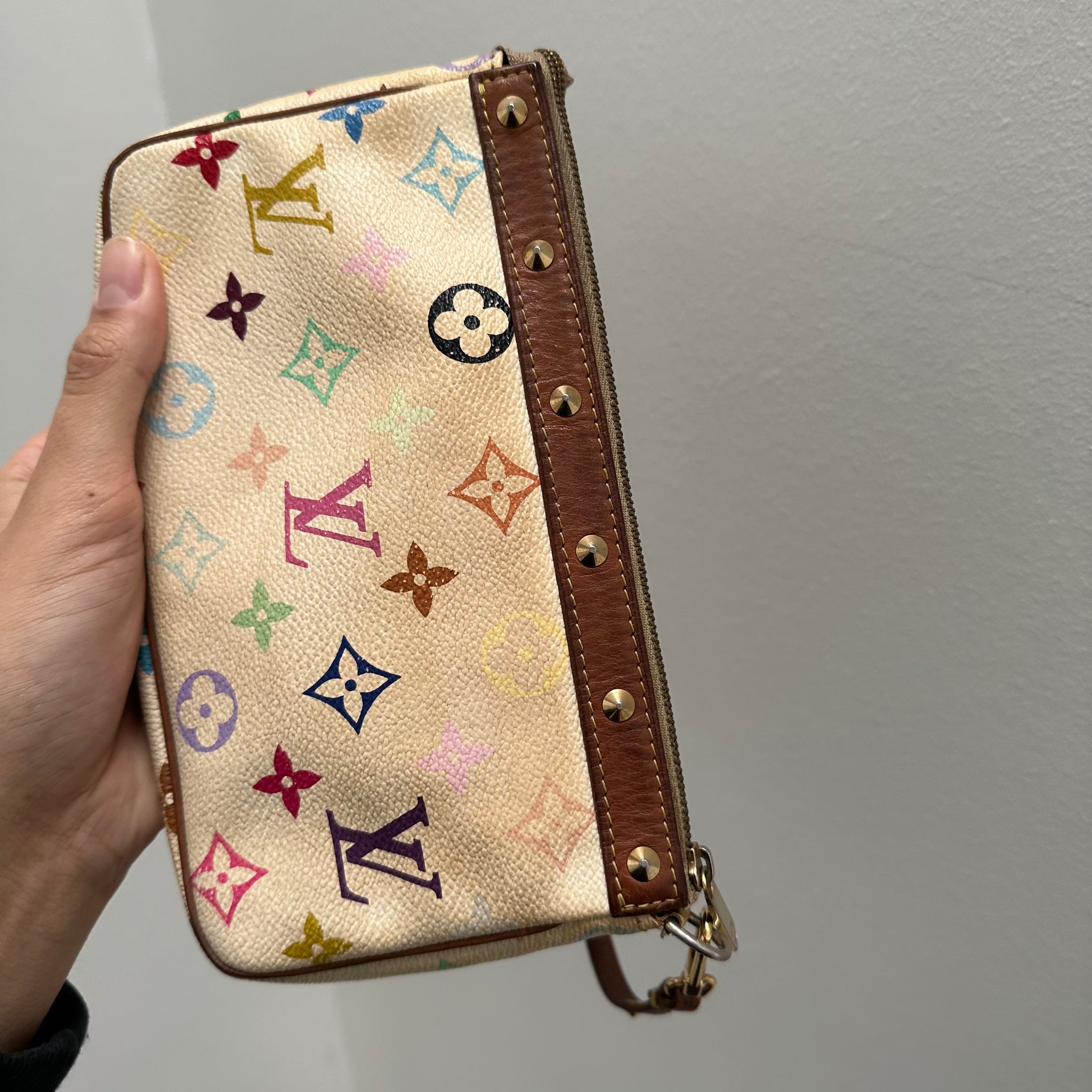 Louis Vuitton Murakami Multicolor Pochette Bag White