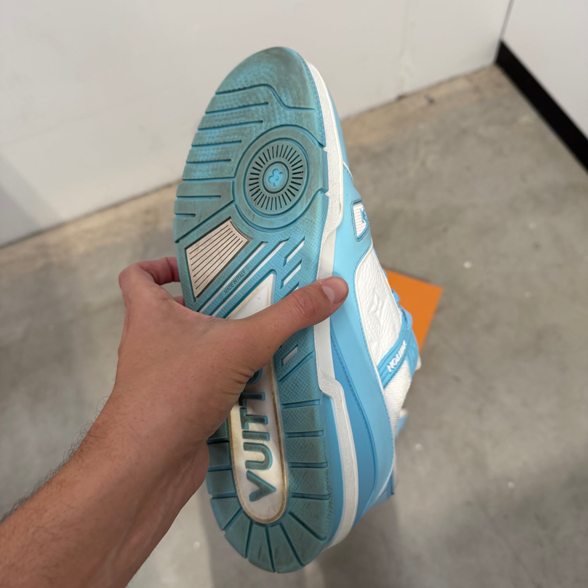 Louis Vuitton LV Trainer Sneakers White Blue (fits US11-11.5)