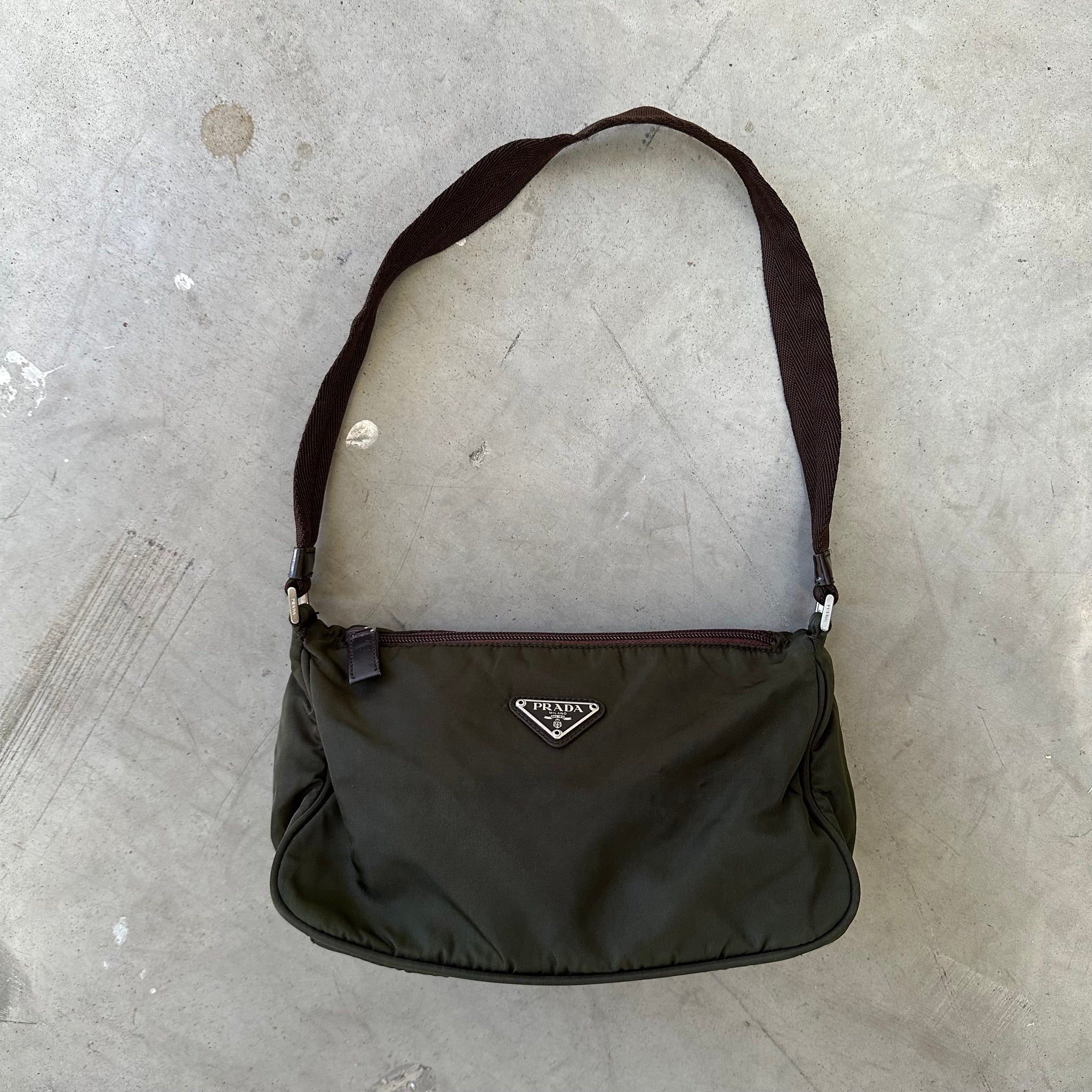 Prada Nylon Shoulder Bag Green