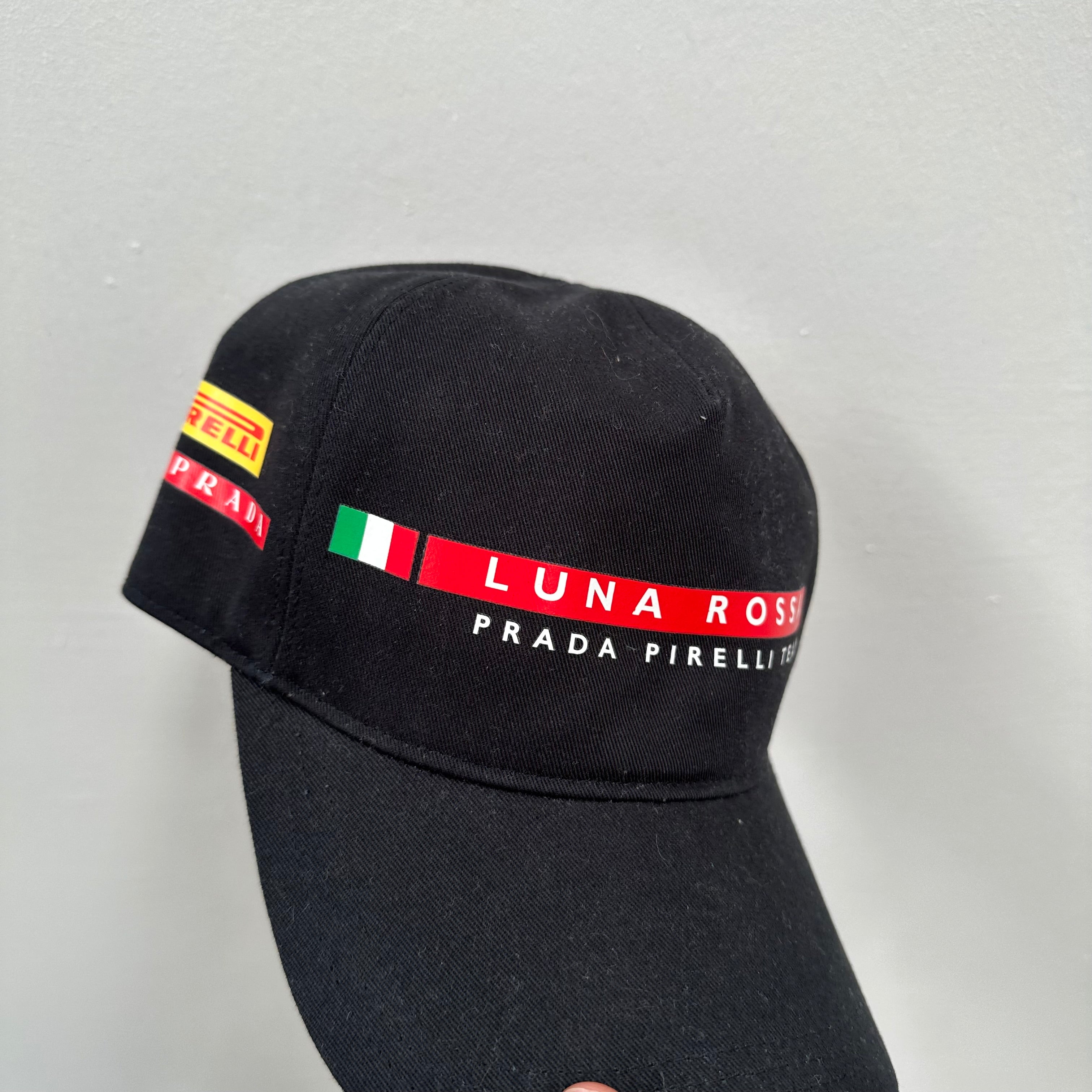 Prada Luna Rossa Logo Black Hat